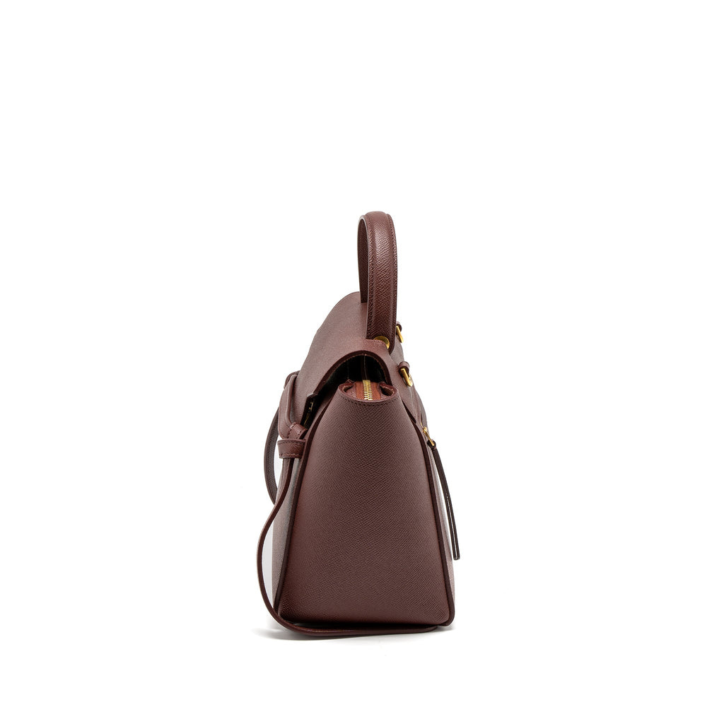 CELINE MICRO BELT BAG GRAINED CALFSKIN BURGUNDY GHW