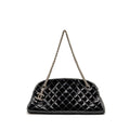 CHANEL JUST MADEMOISELLE BOWLING BAG PATENT BLACK SHW
