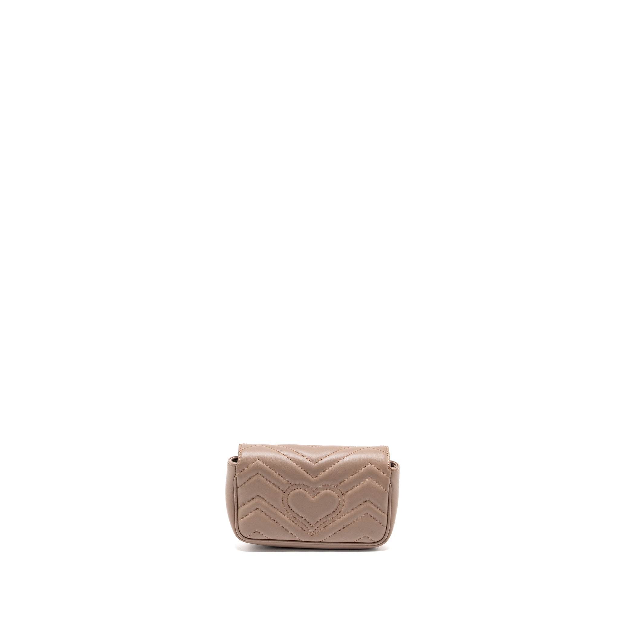 GUCCI SUPER MINI GG MARMONT CALFSKIN BEIGE GHW