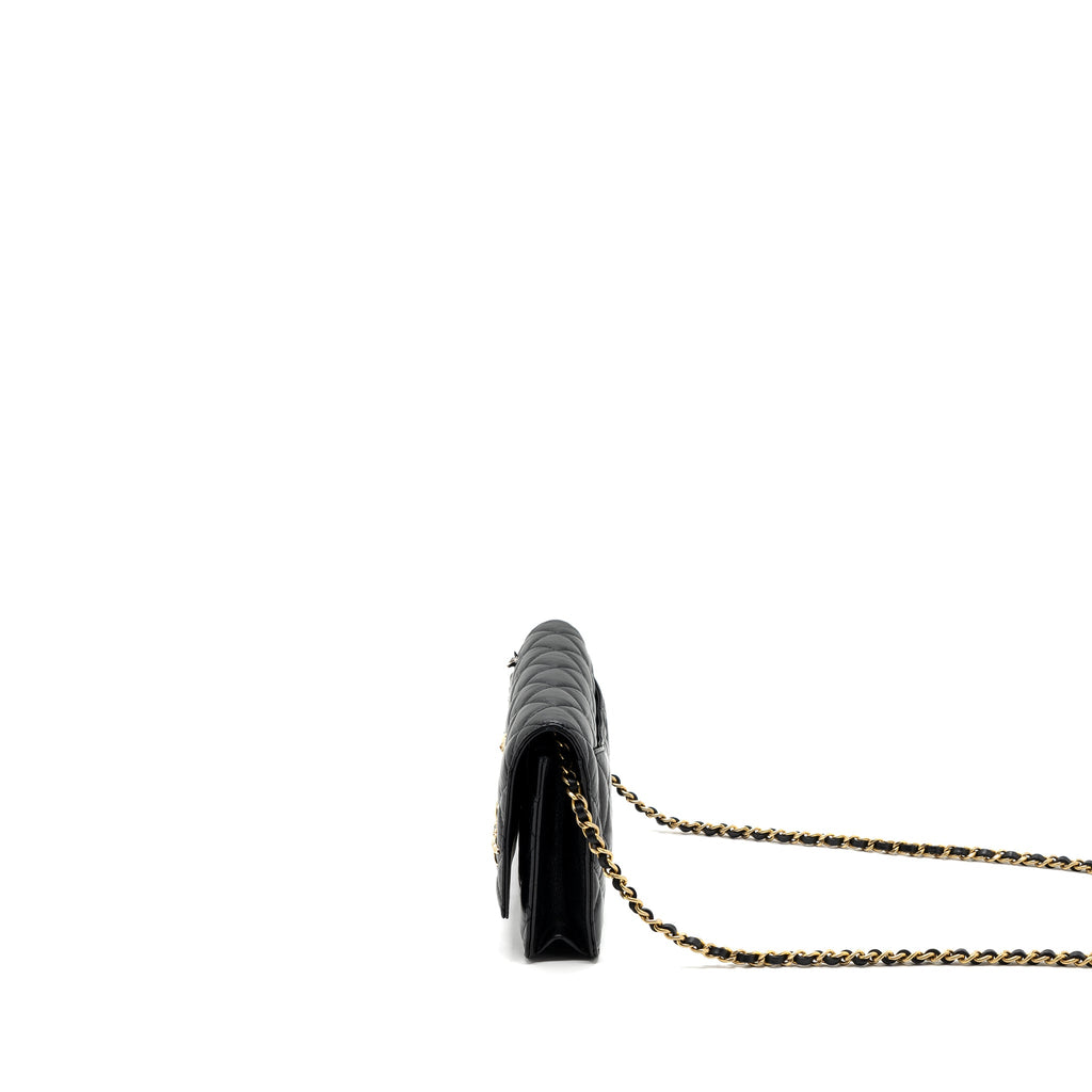 CHANEL 2.55 REISSUE LUCKY CHARMS WALLET ON CHAIN AGED CALFSKIN BLACK GHW