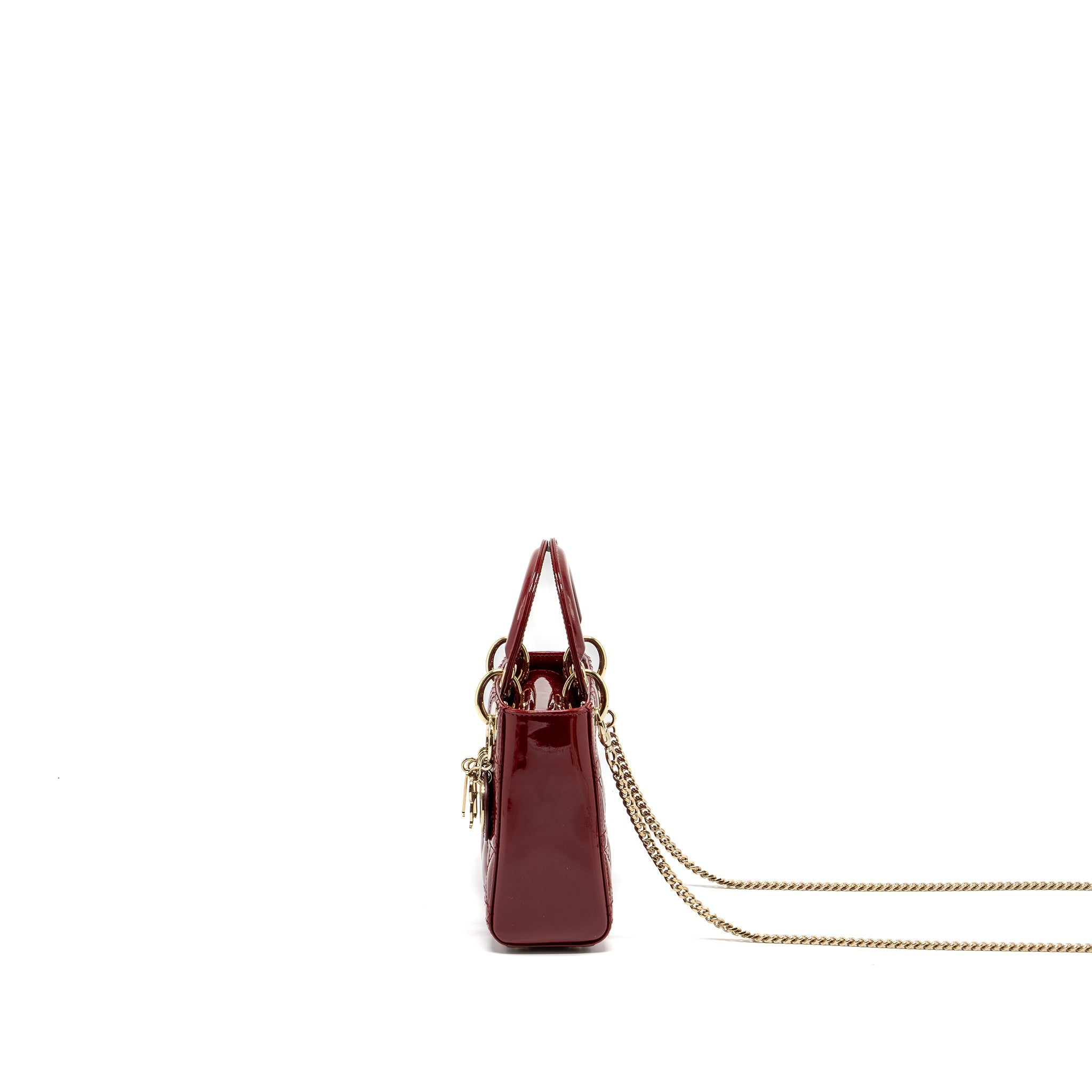 DIOR MINI LADY DIOR PATENT RED LGHW
