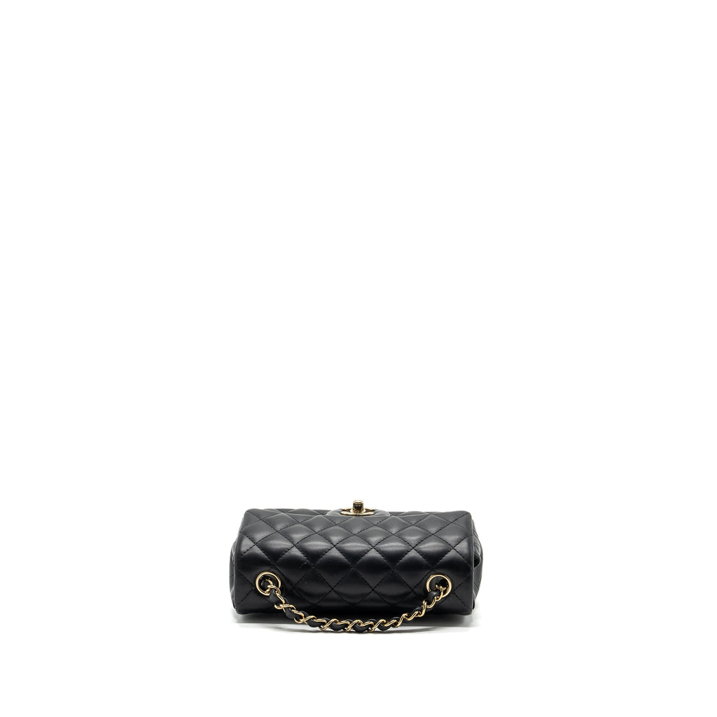 CHANEL CLASSIC MINI RECTANGULAR FLAP BAG LAMBSKIN BLACK LGHW (MICROCHIP)