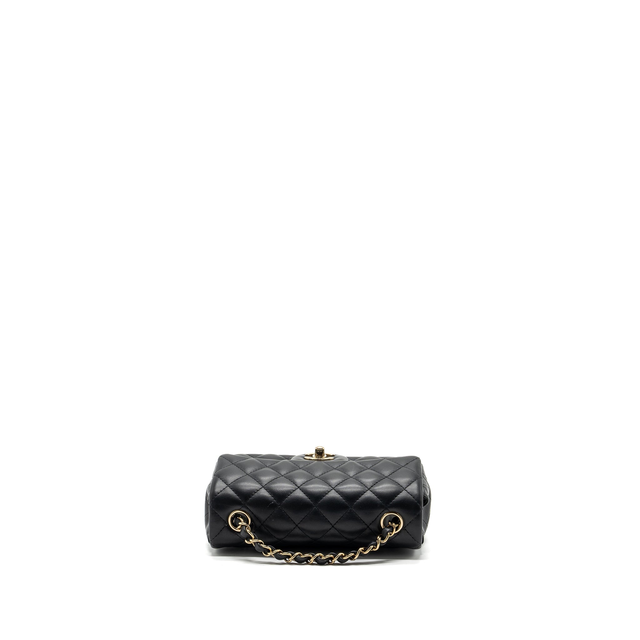 CHANEL CLASSIC MINI RECTANGULAR FLAP BAG LAMBSKIN BLACK LGHW (MICROCHIP)