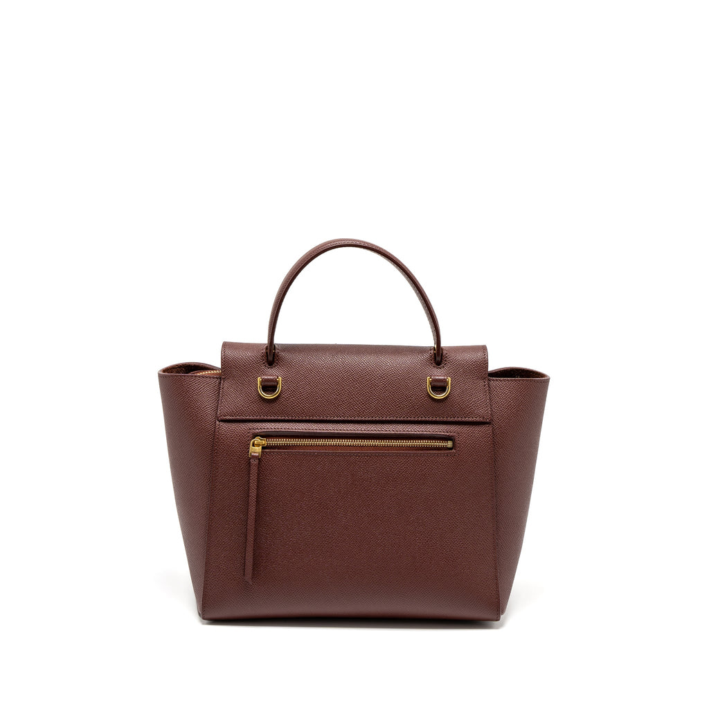 CELINE MICRO BELT BAG GRAINED CALFSKIN BURGUNDY GHW