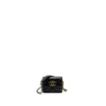 CHANEL 19 FLAP CARD HOLDER WITH CHAIN LAMBSKIN BLACK MULTICOLOR HARDWARE