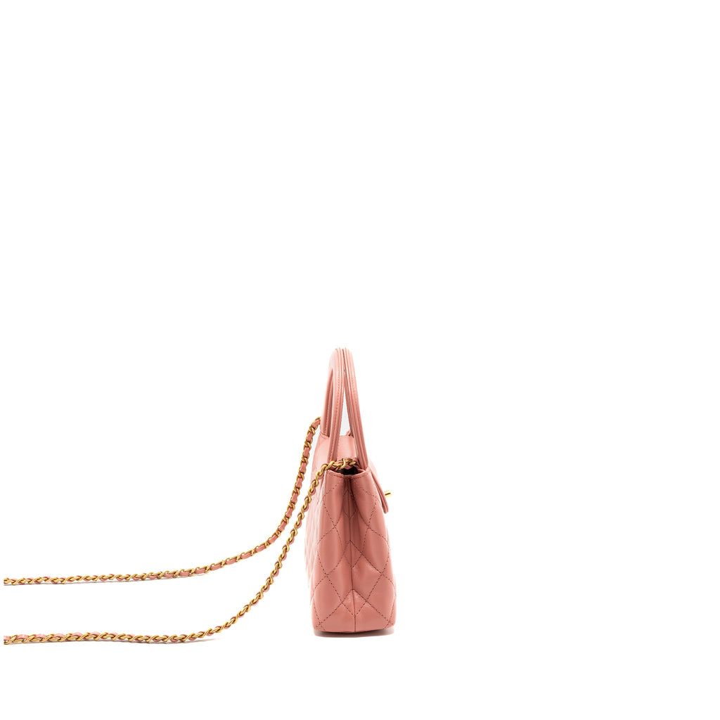 CHANEL 23K MINI SHOPPING TOTE CALFSKIN PINK BRUSHED GHW(MICROCHIP)
