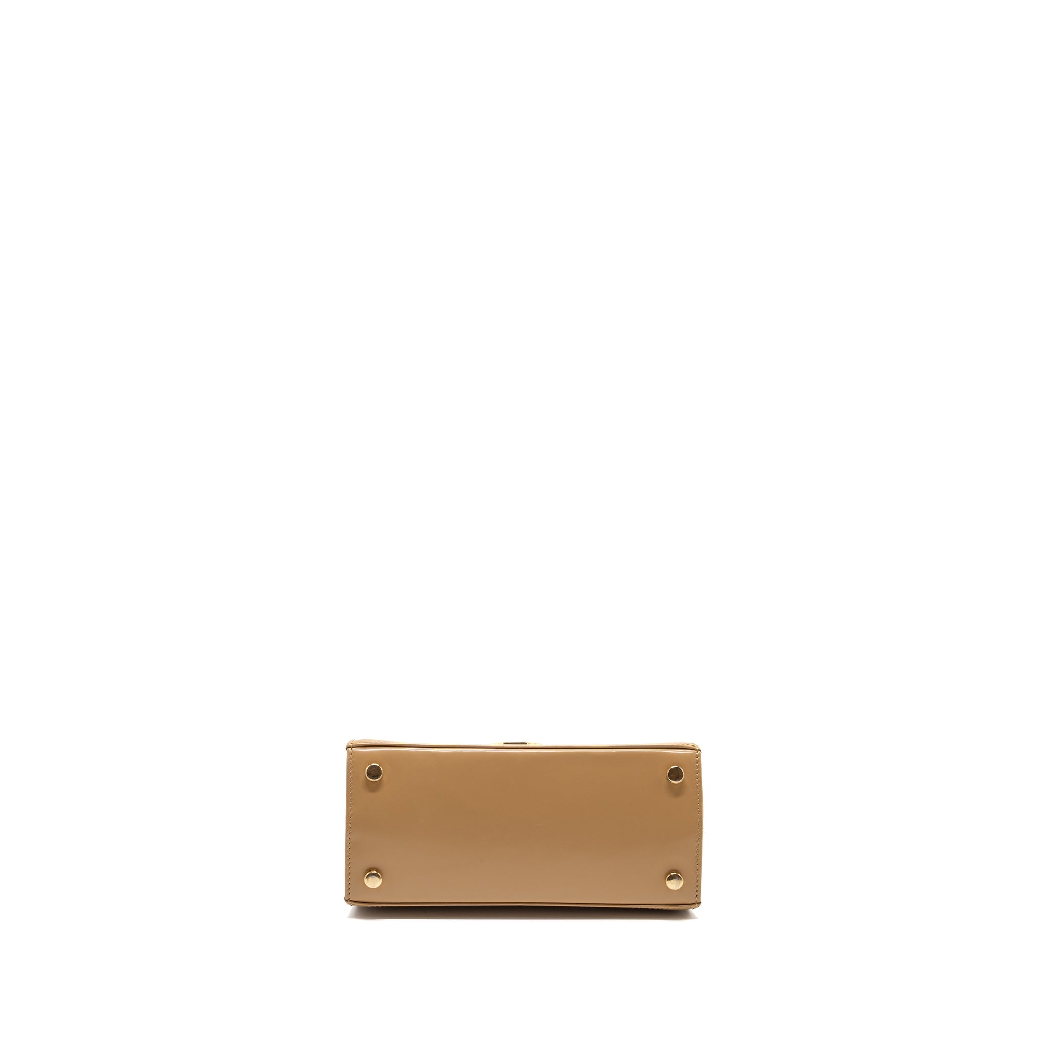 SALVATORE FERRAGAMO ICONIC TOP HANDLE CALFSKIN BEIGE GHW