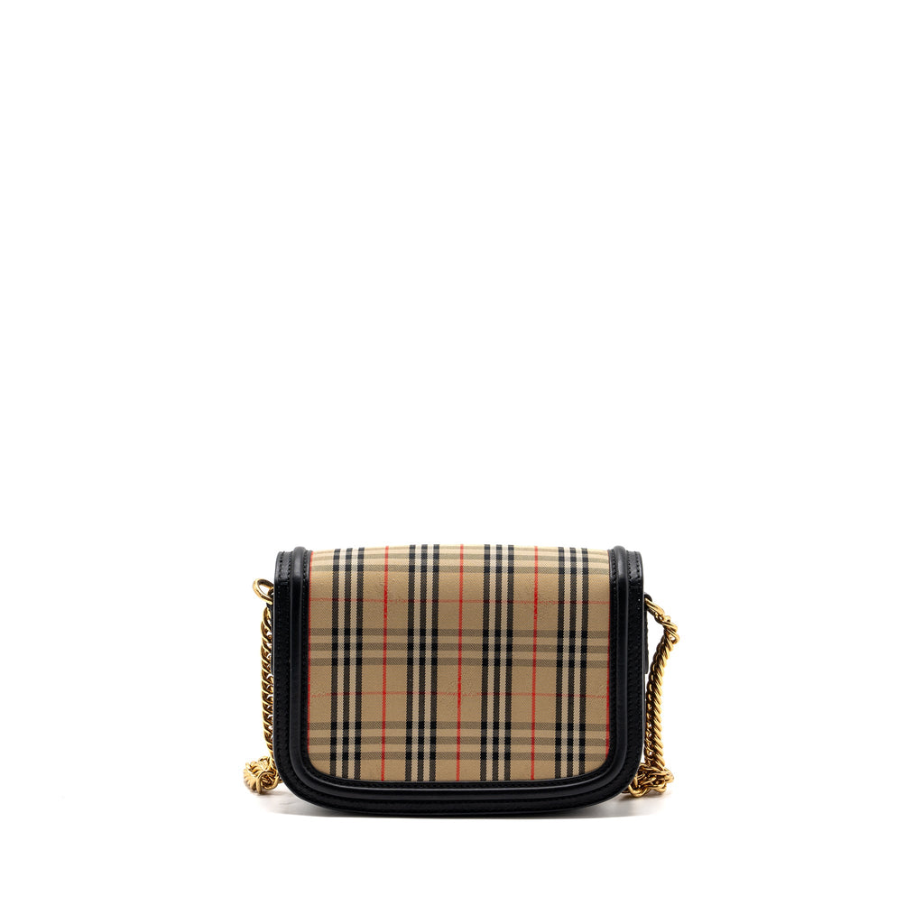 BURBERRY THE 1983 CHECK LINK BAG LEATHER/ CANVAS MULTICOLOUR GHW