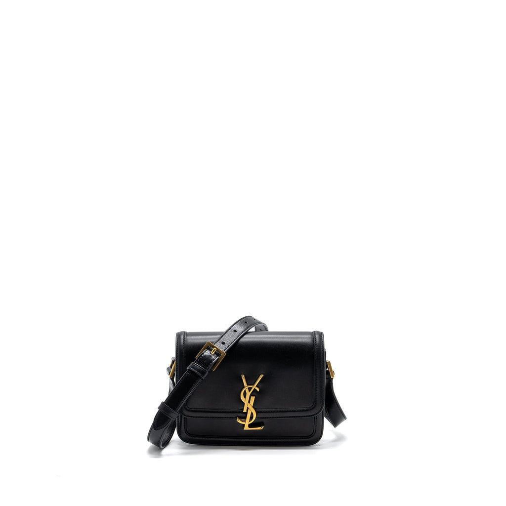 SAINT LAURENT SMALL SOLFERINO SATCHEL CROSSBODY BAG BOX CALFSKIN BLACK GHW