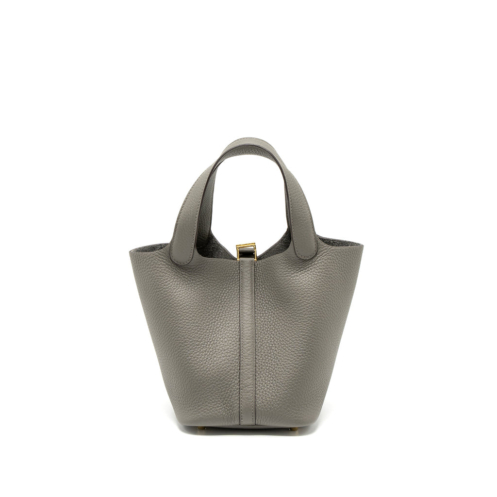 HERMES PICOTIN 18 LOCK BAG CLEMENCE 0L GRIS MEYER GHW