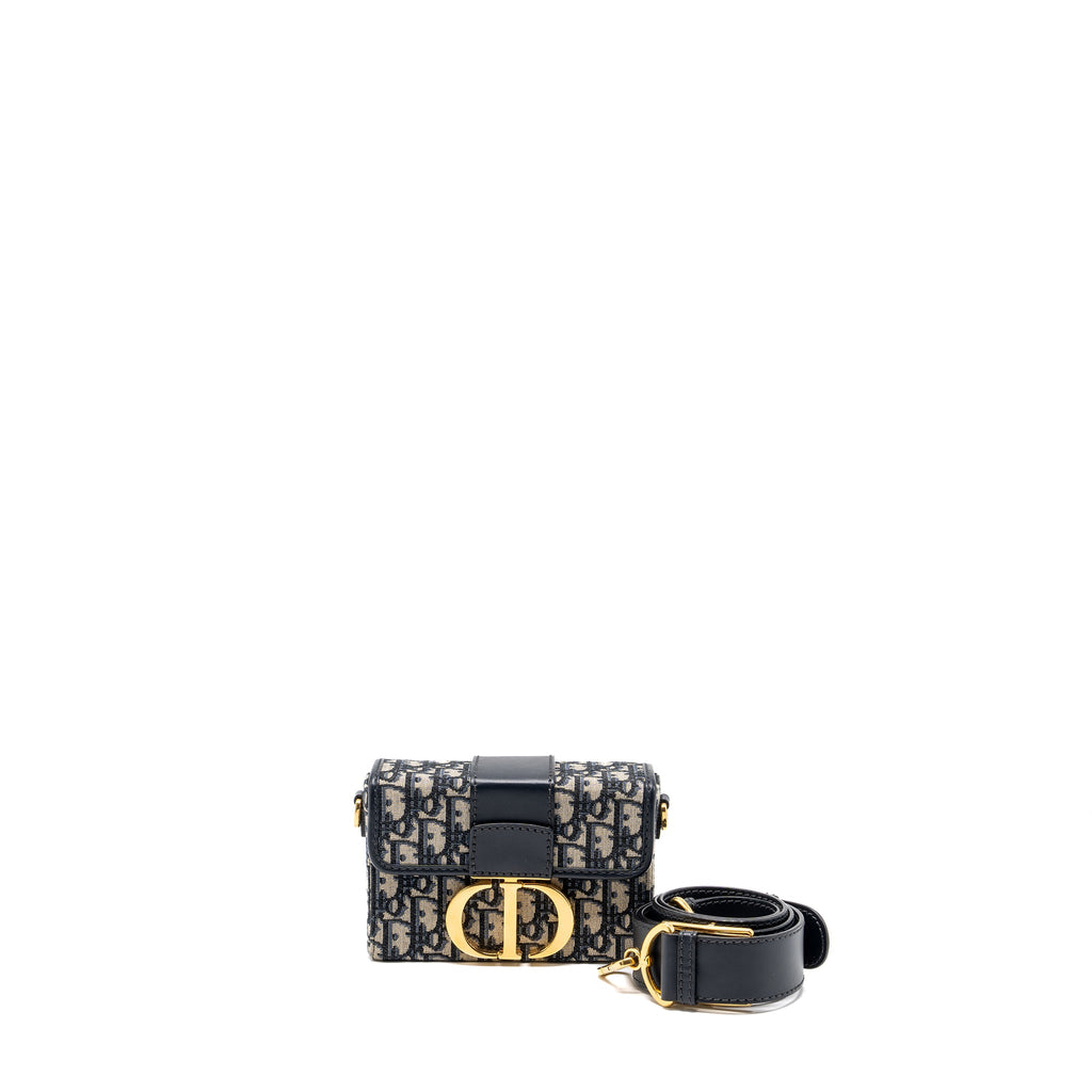 DIOR 30 MONTAIGNE BOX BLUE OBLIQUE JACQUARD GHW