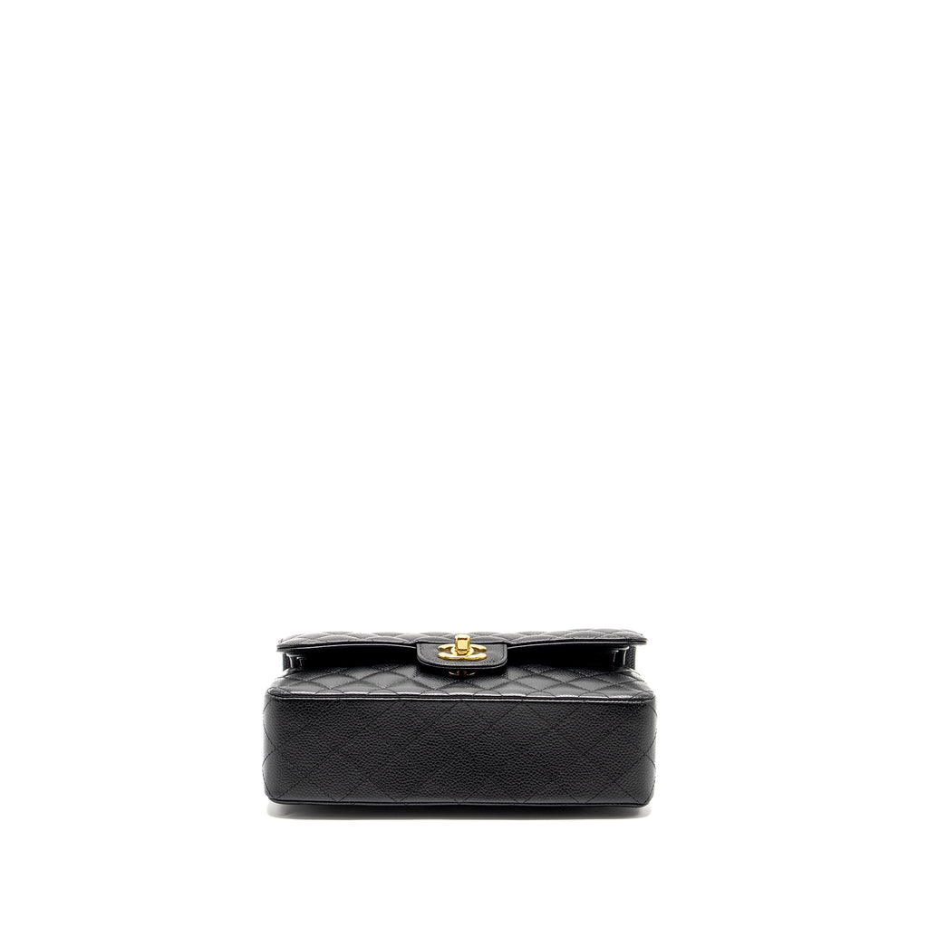 CHANEL SMALL CLASSIC DOUBLE FLAP BAG CAVIAR BLACK GHW (MICROCHIP)