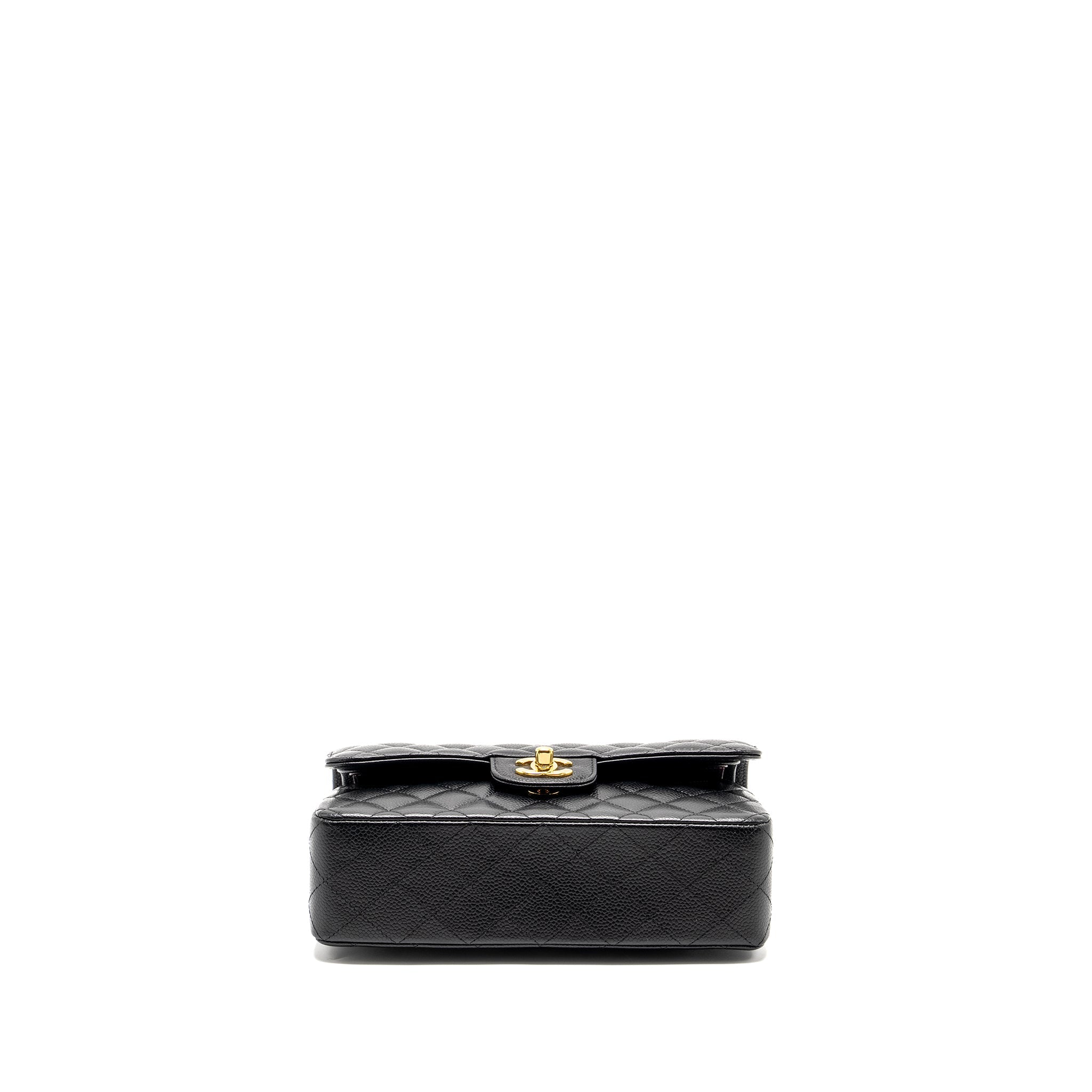 CHANEL SMALL CLASSIC DOUBLE FLAP BAG CAVIAR BLACK GHW (MICROCHIP)