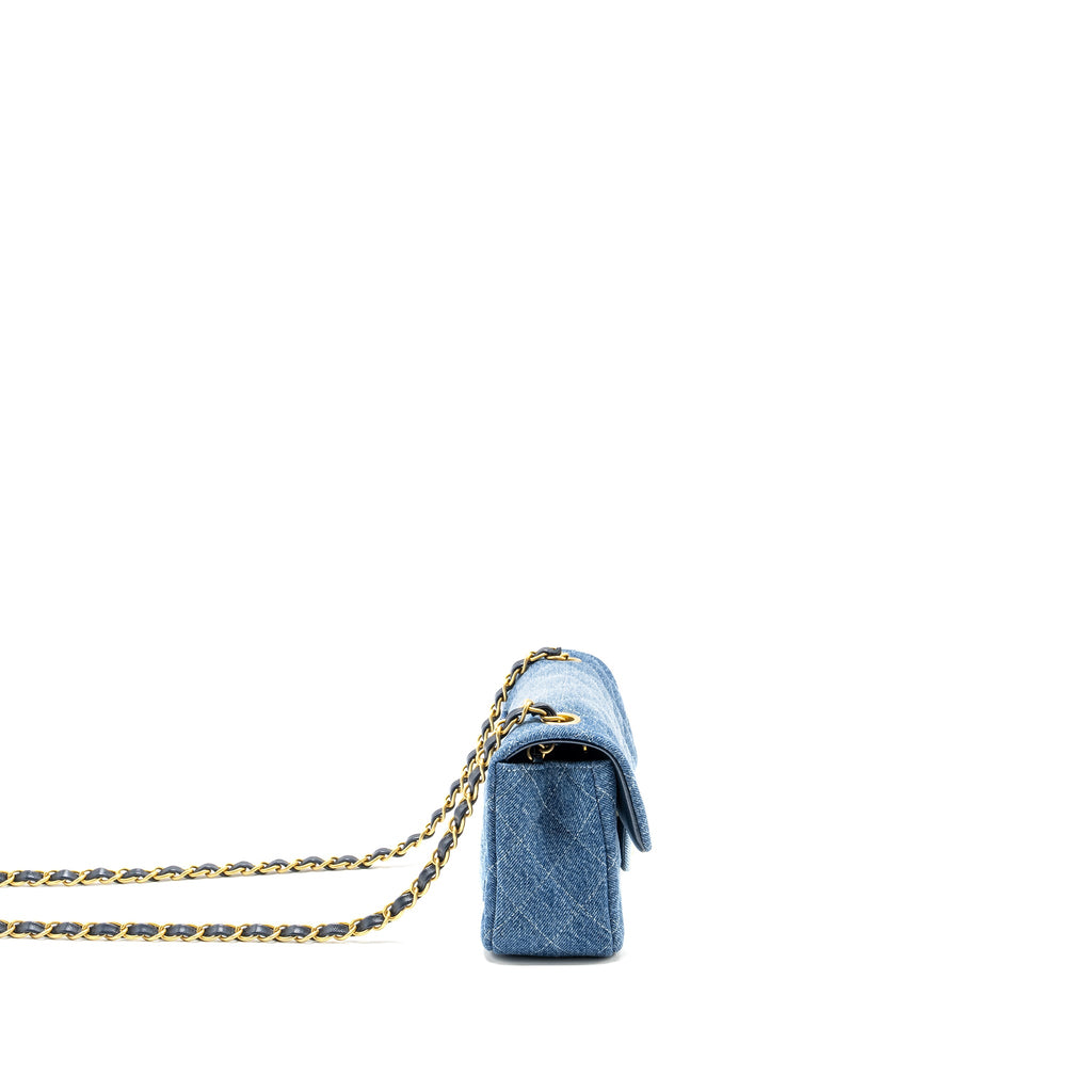 CHANEL 24S MINI RECTANGULAR FLAP BAG DENIM BLUE GHW (MICROCHIP)