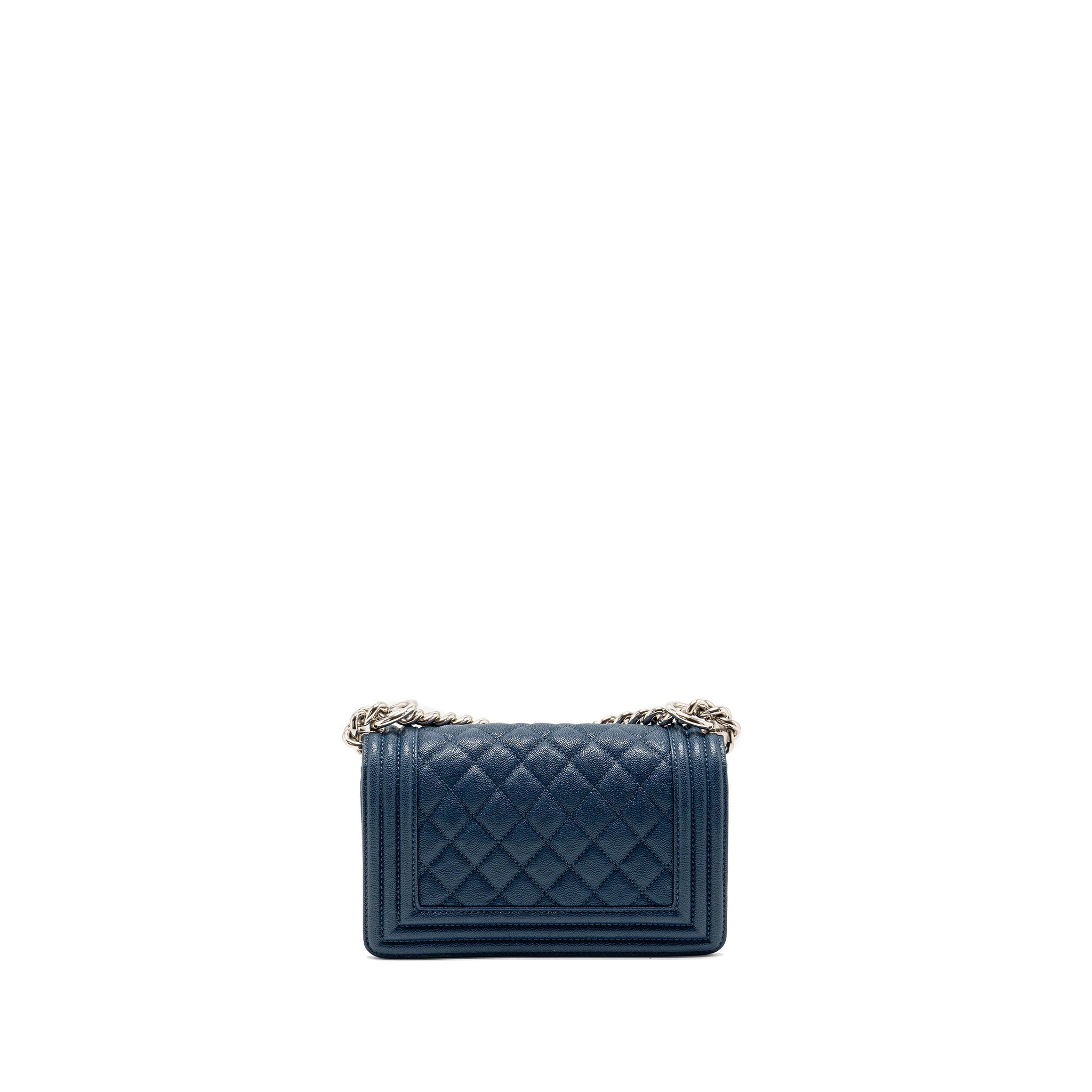CHANEL SMALL BOY BAG CAVIAR NAVY SHW