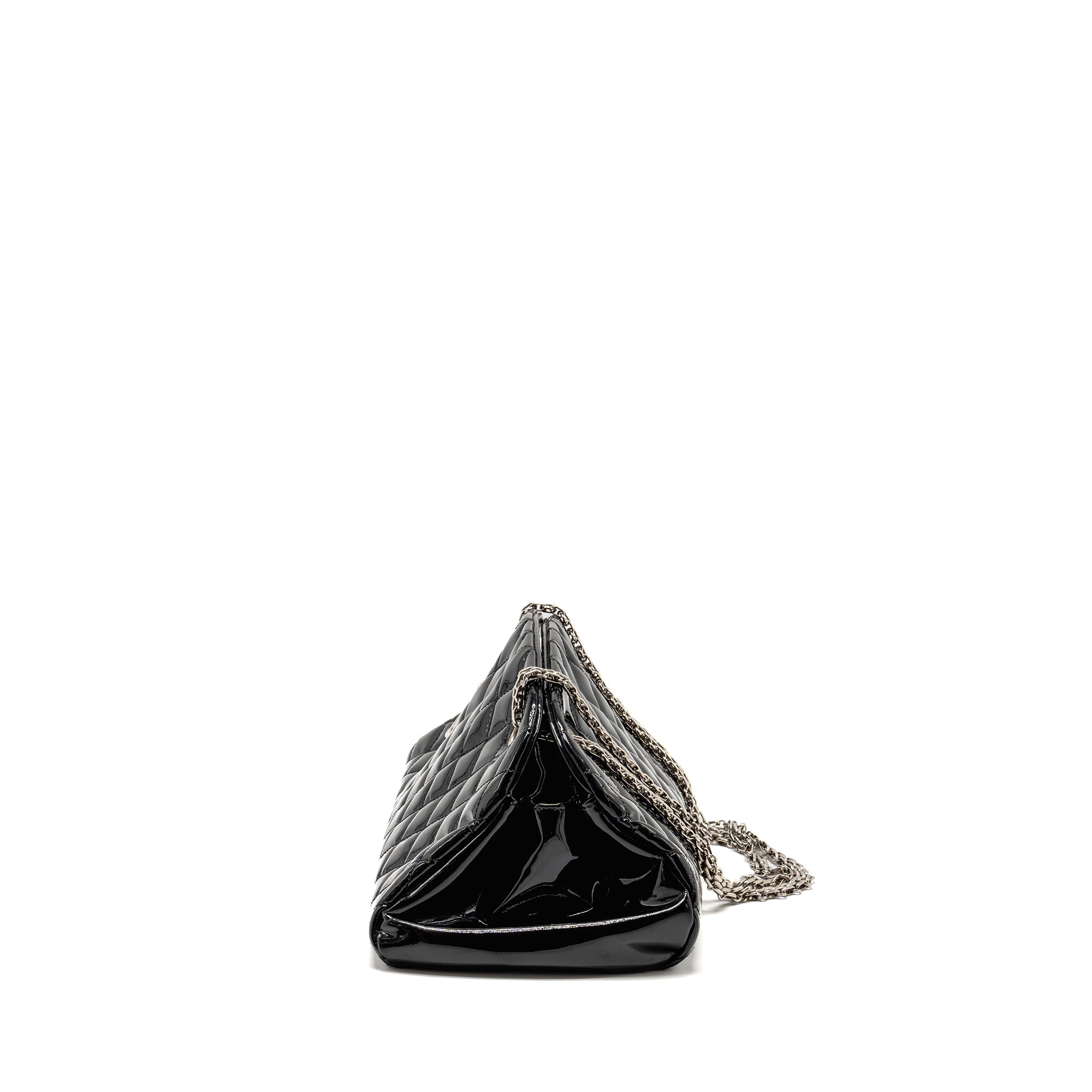 CHANEL JUST MADEMOISELLE BOWLING BAG PATENT BLACK SHW