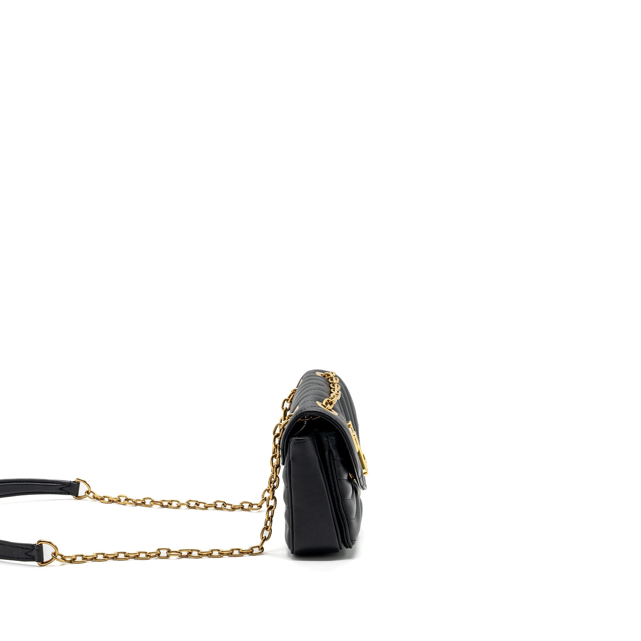 LOUIS VUITTON NEW WAVE PM CHAIN BAG CALFSKIN BLACK GHW (NEW VERSION)