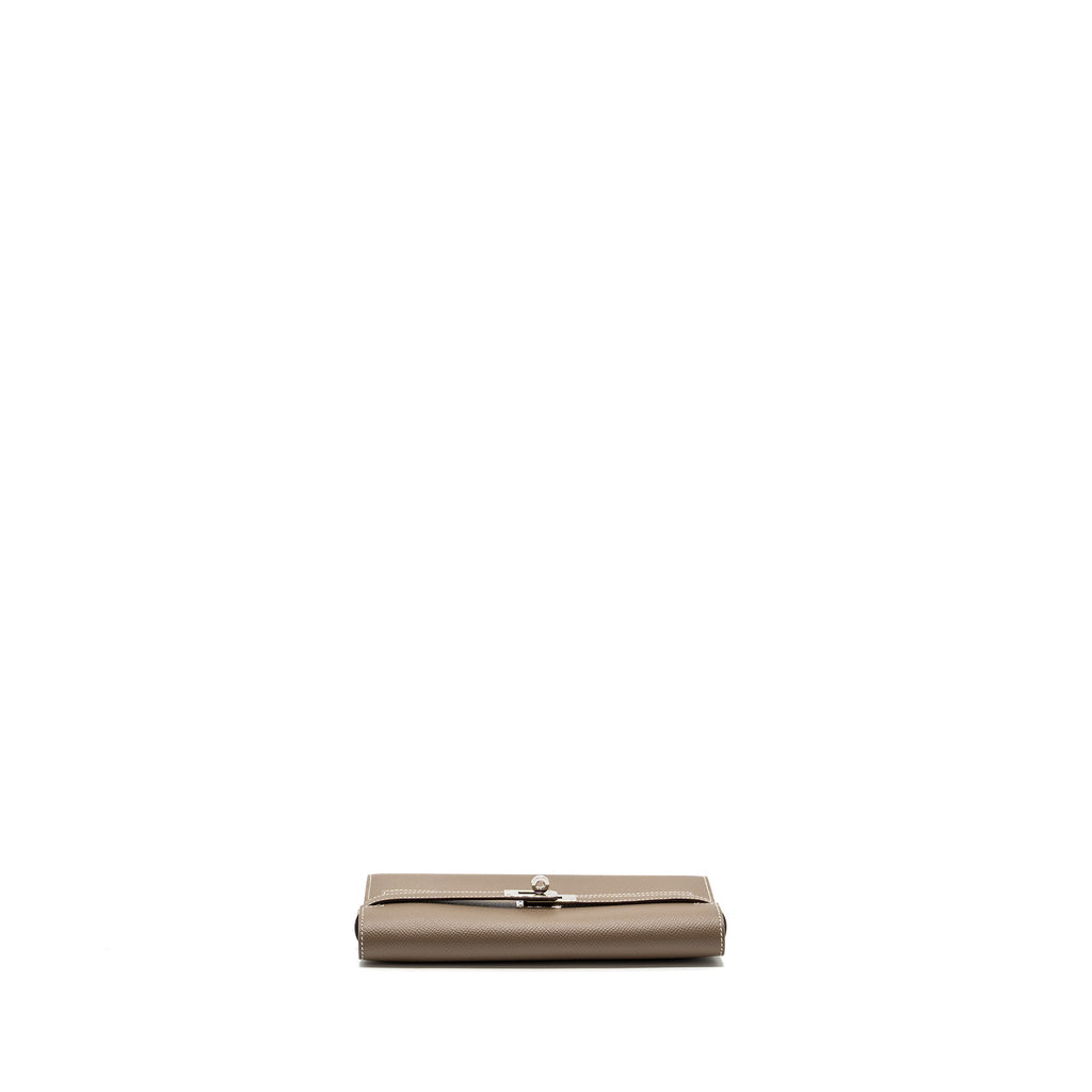 HERMES KELLY CLASSIC LONG WALLET EPSOM ETOUPE SHW