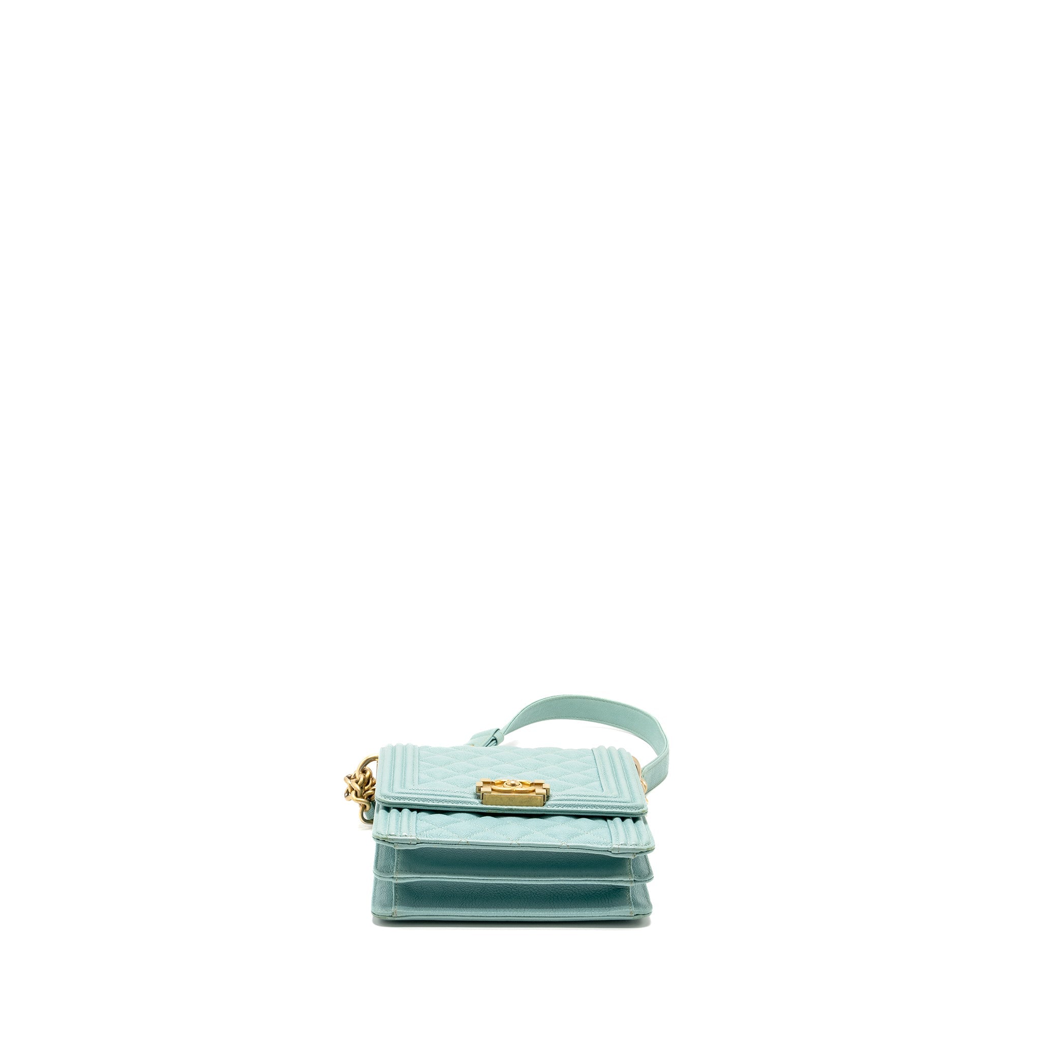 CHANEL NORTH SOUTH BOY BAG CAVIAR LIGHT BLUE GHW