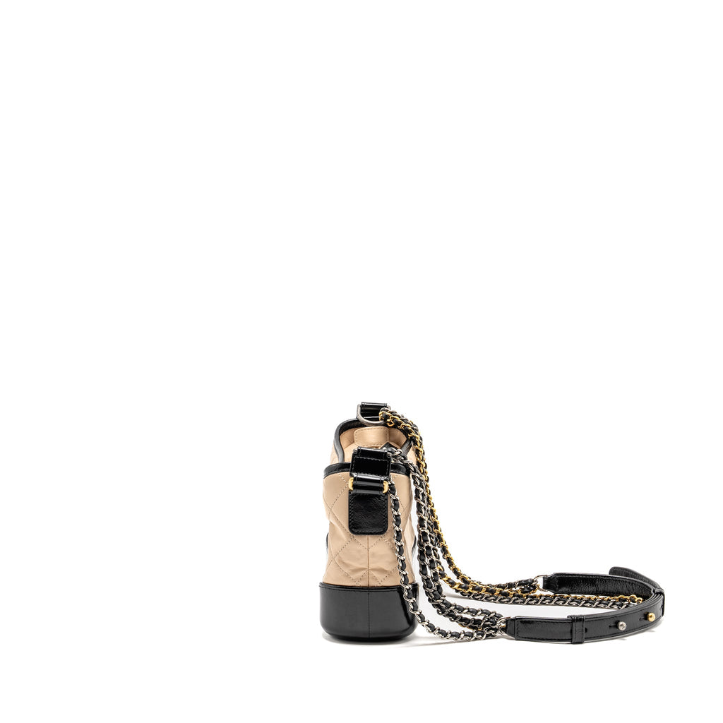 CHANEL SMALL GABRIELLE HOBO BAG CALFSKIN BEIGE MULTICOLOUR HARDWARE