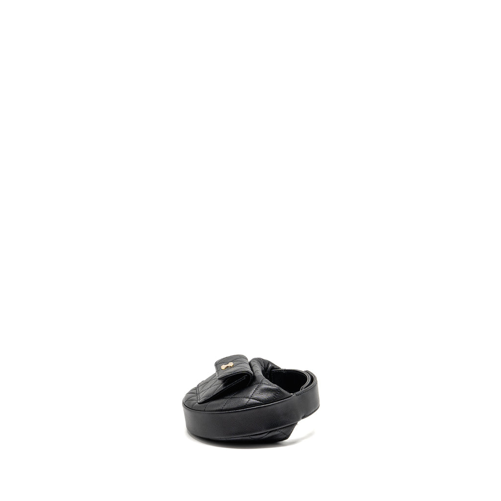 CHANEL 23B ROUND CLUTCH CAVIAR BLACK LGHW (MICROCHIP)
