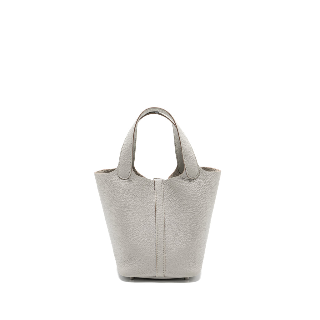 HERMES PICOTIN 18 LOCK BAG CLEMENCE GRIS PERLE SHW