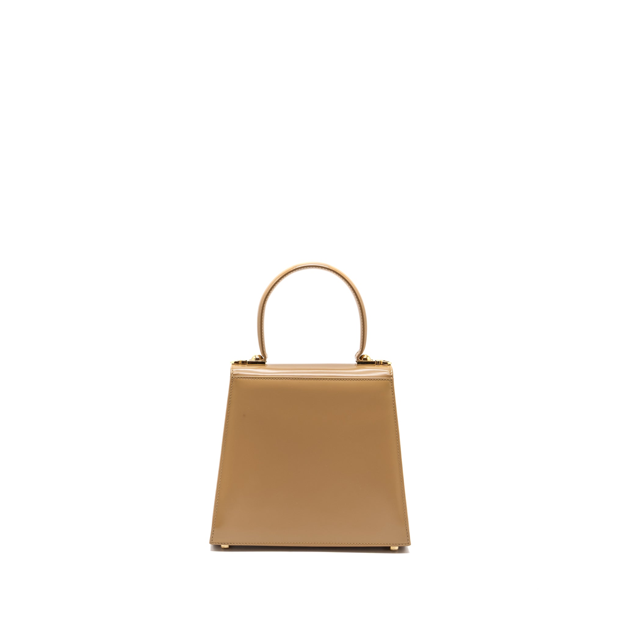 SALVATORE FERRAGAMO ICONIC TOP HANDLE CALFSKIN BEIGE GHW