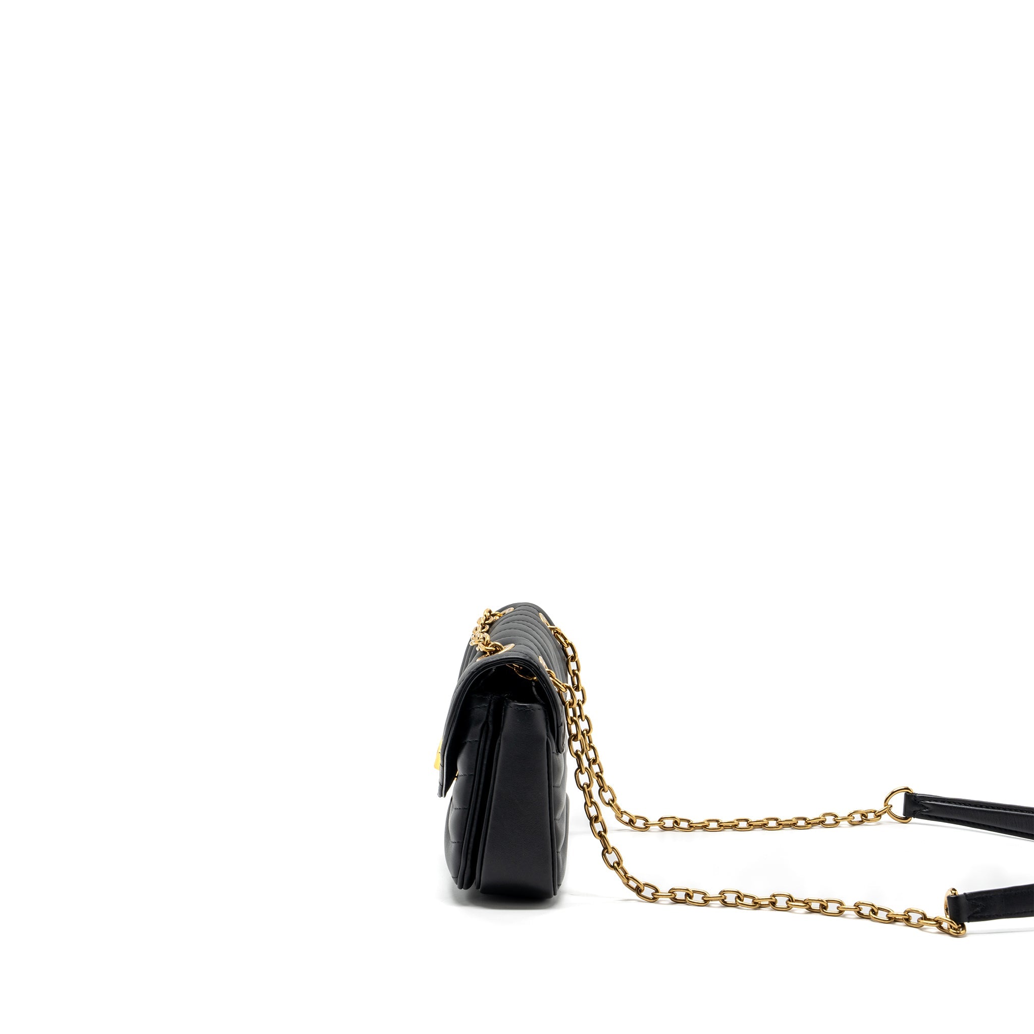 LOUIS VUITTON NEW WAVE PM CHAIN BAG CALFSKIN BLACK GHW (NEW VERSION)