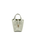 HERMES PICOTIN 18 LOCK BAG CLEMENCE GRIS NEVE GHW