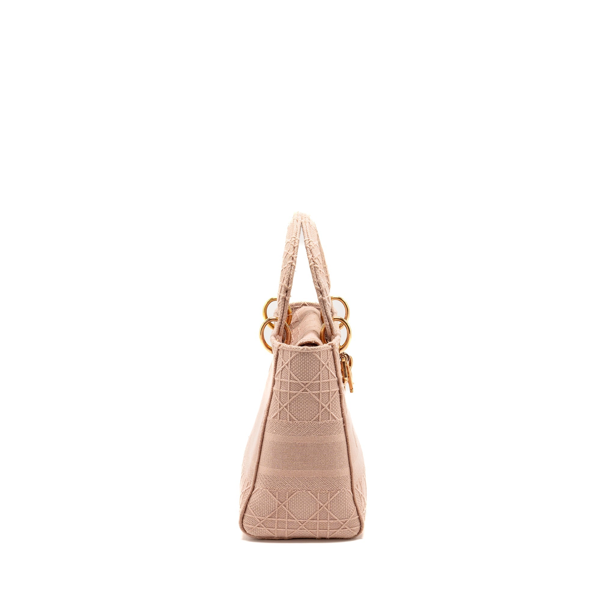 DIOR MEDIUM LADY D-LITE BAG CANNAGE EMBROIDERY ROSEWOOD PINK HARDWARE