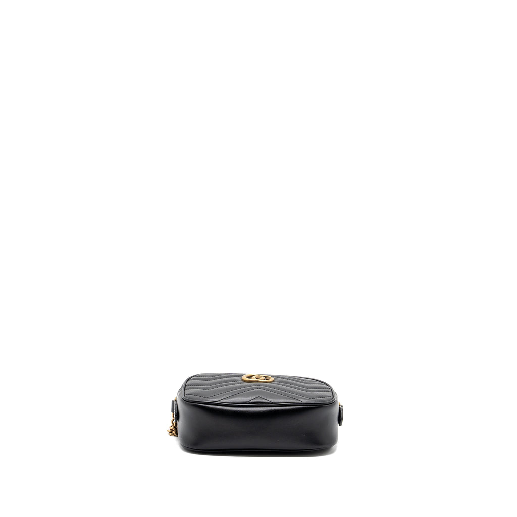 GUCCI GG MARMONT MATELASSE MINI BAG CALFSKIN BLACK GHW