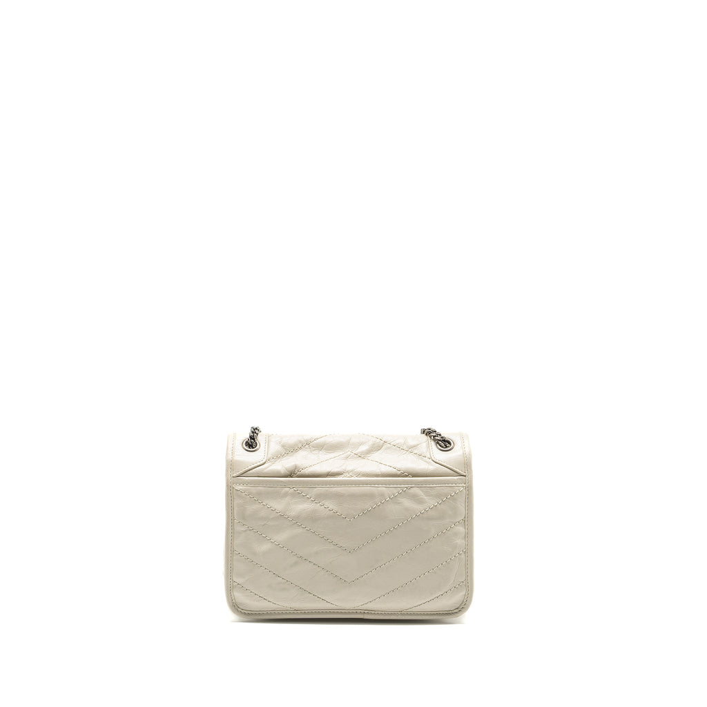 SAINT LAURENT/YSL NIKI BABY FLAP BAG CALFSKIN WHITE SHW
