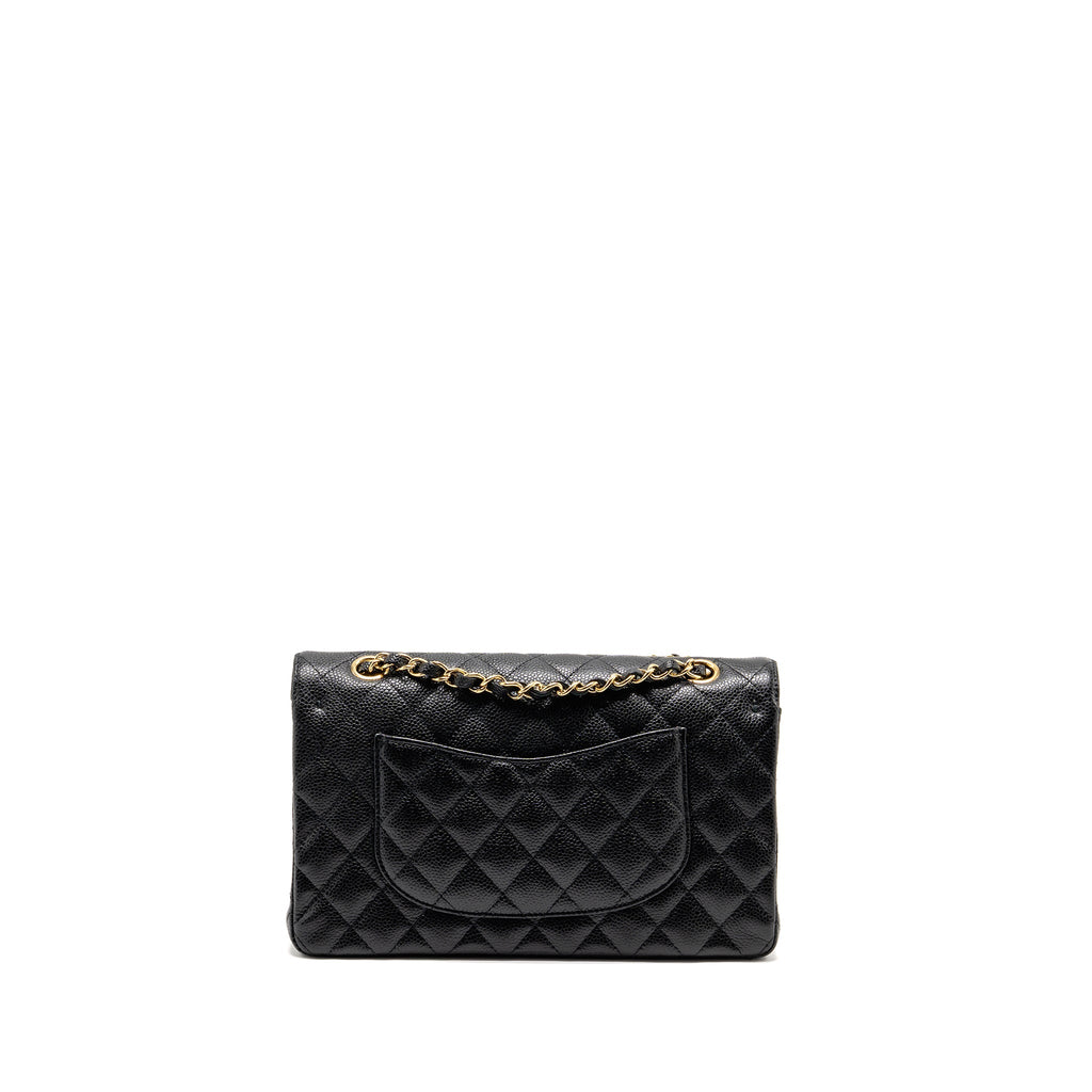 CHANEL MEDIUM CLASSIC DOUBLE FLAP BAG CAVIAR BLACK GHW