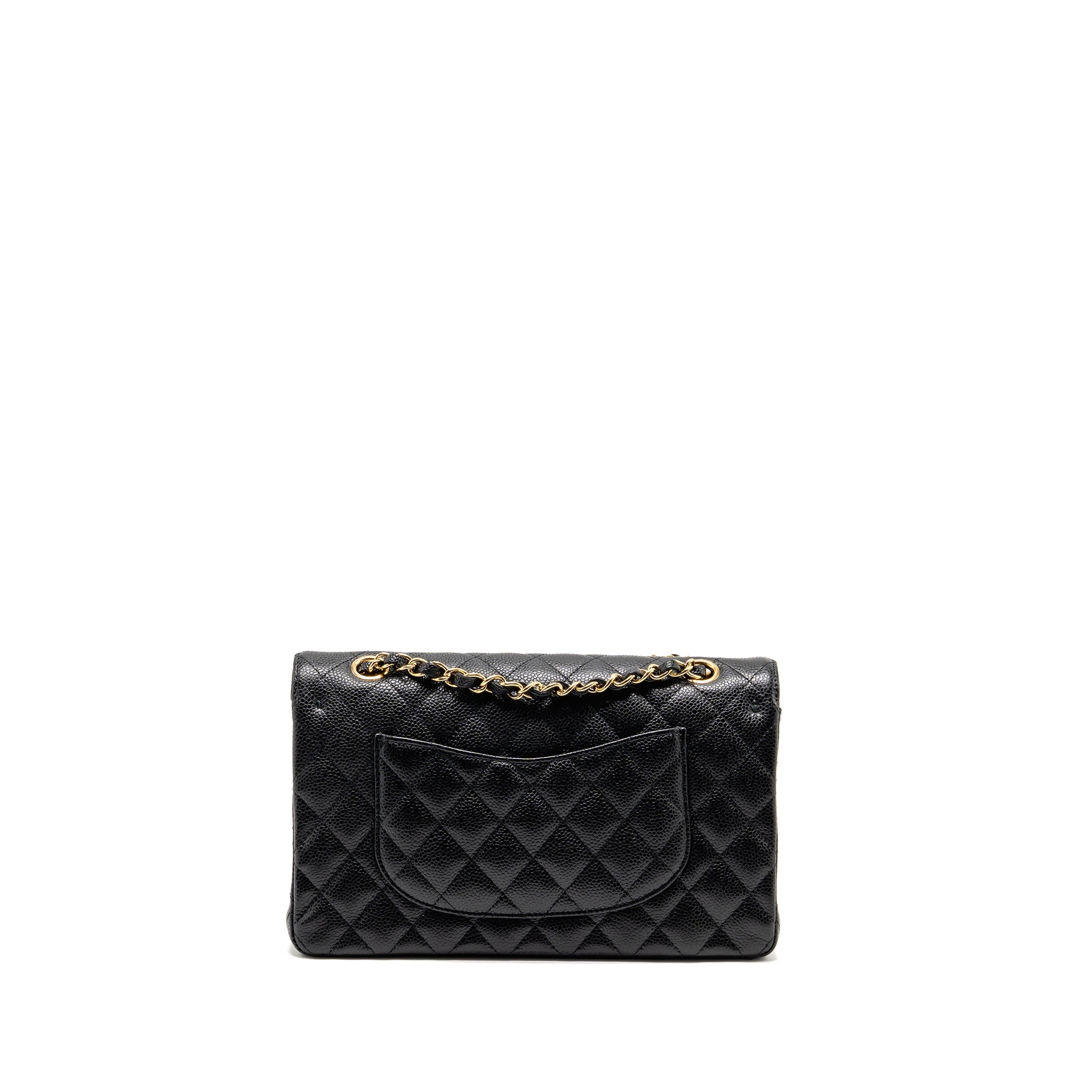 CHANEL MEDIUM CLASSIC DOUBLE FLAP BAG CAVIAR BLACK GHW
