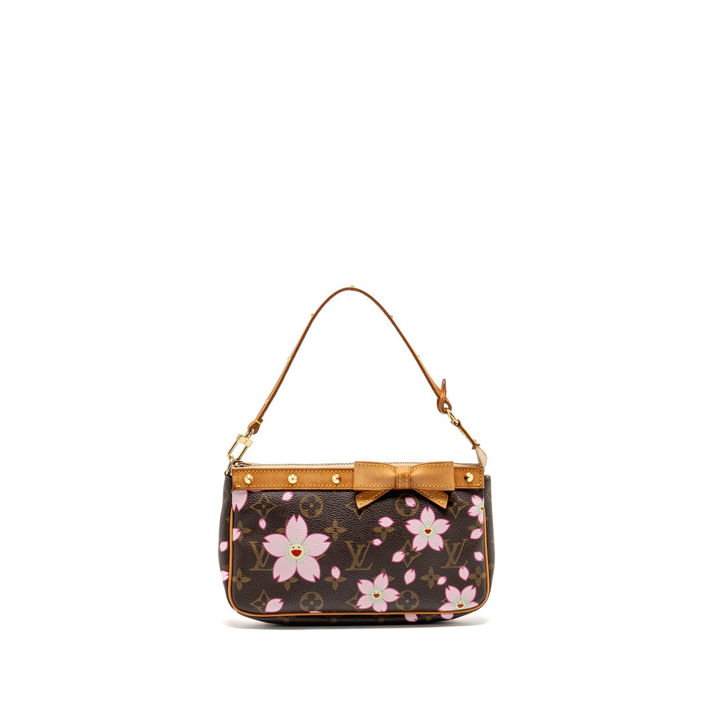 LOUIS VUITTON VINTAGE TAKASHI MURAKAMI CHERRY BLOSSOM POCHETTE ACCESSORIES MONOGRAM MULTICOLOUR GHW