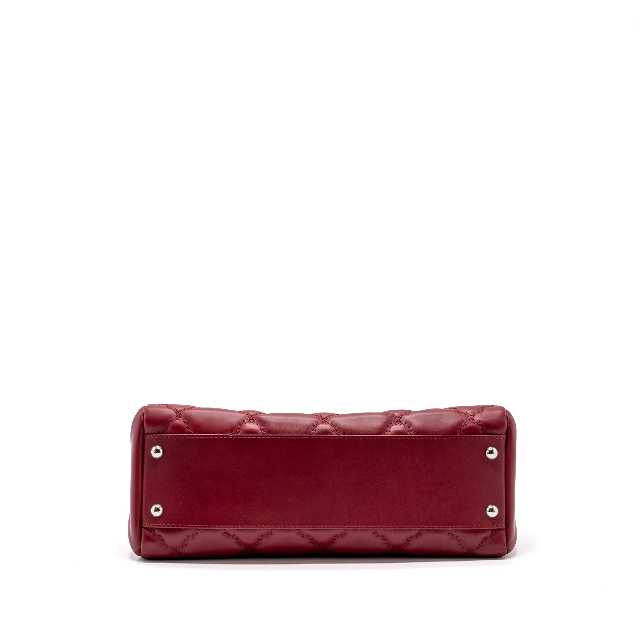 CHANEL HAMPTON TOTE BAG CALFSKIN RED SHW