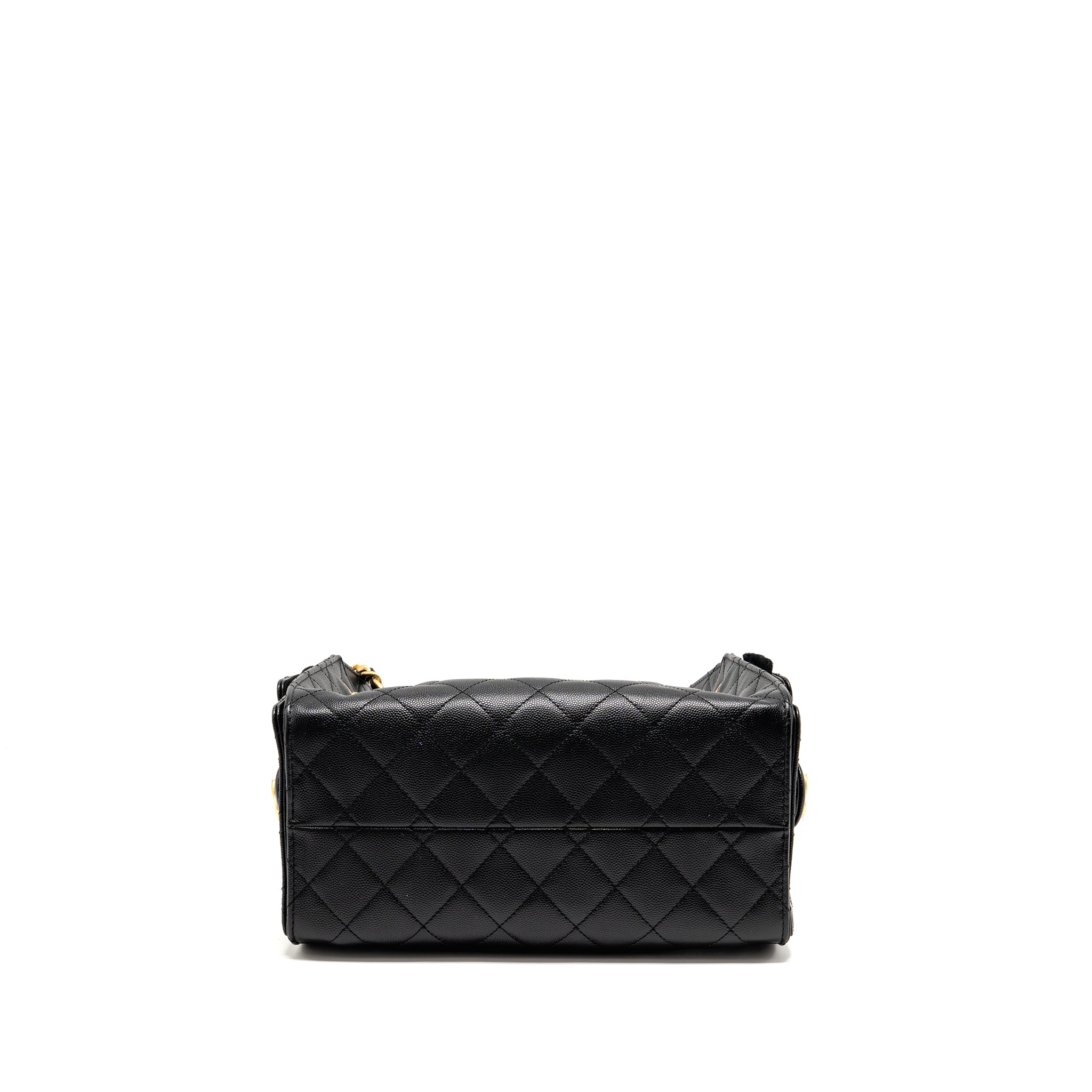 CHANEL SMALL 25 HANDBAG GRAINED CALFSKIN BLACK GHW (MICROCHIP)