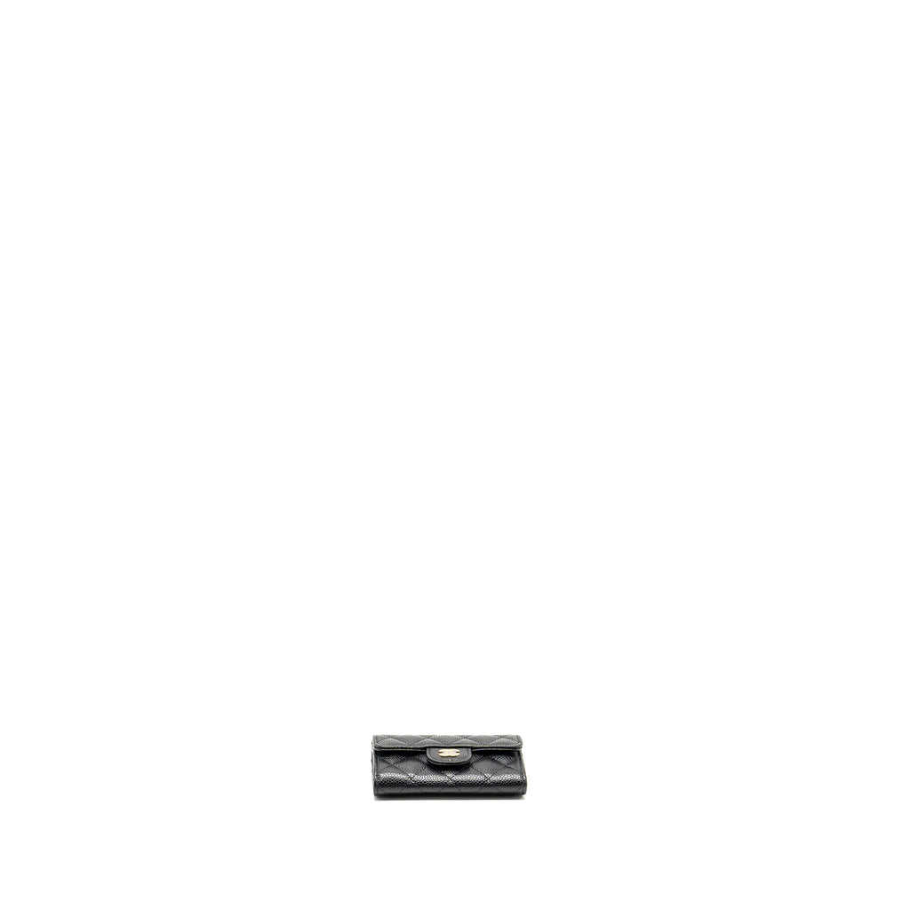 CHANEL CLASSIC FLAP CARD HOLDER CAVIAR BLACK GHW (MICROCHIP)