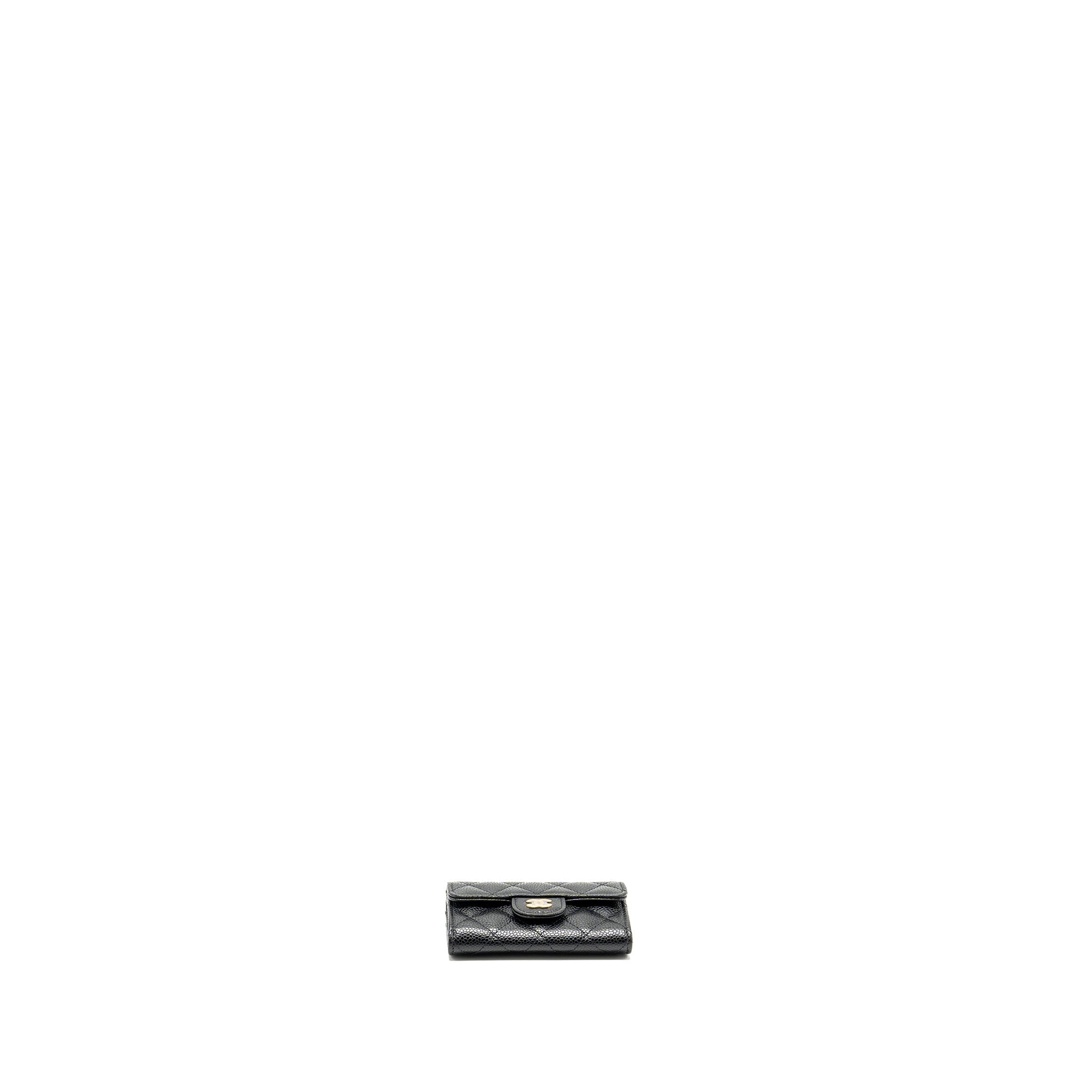 CHANEL CLASSIC FLAP CARD HOLDER CAVIAR BLACK GHW (MICROCHIP)