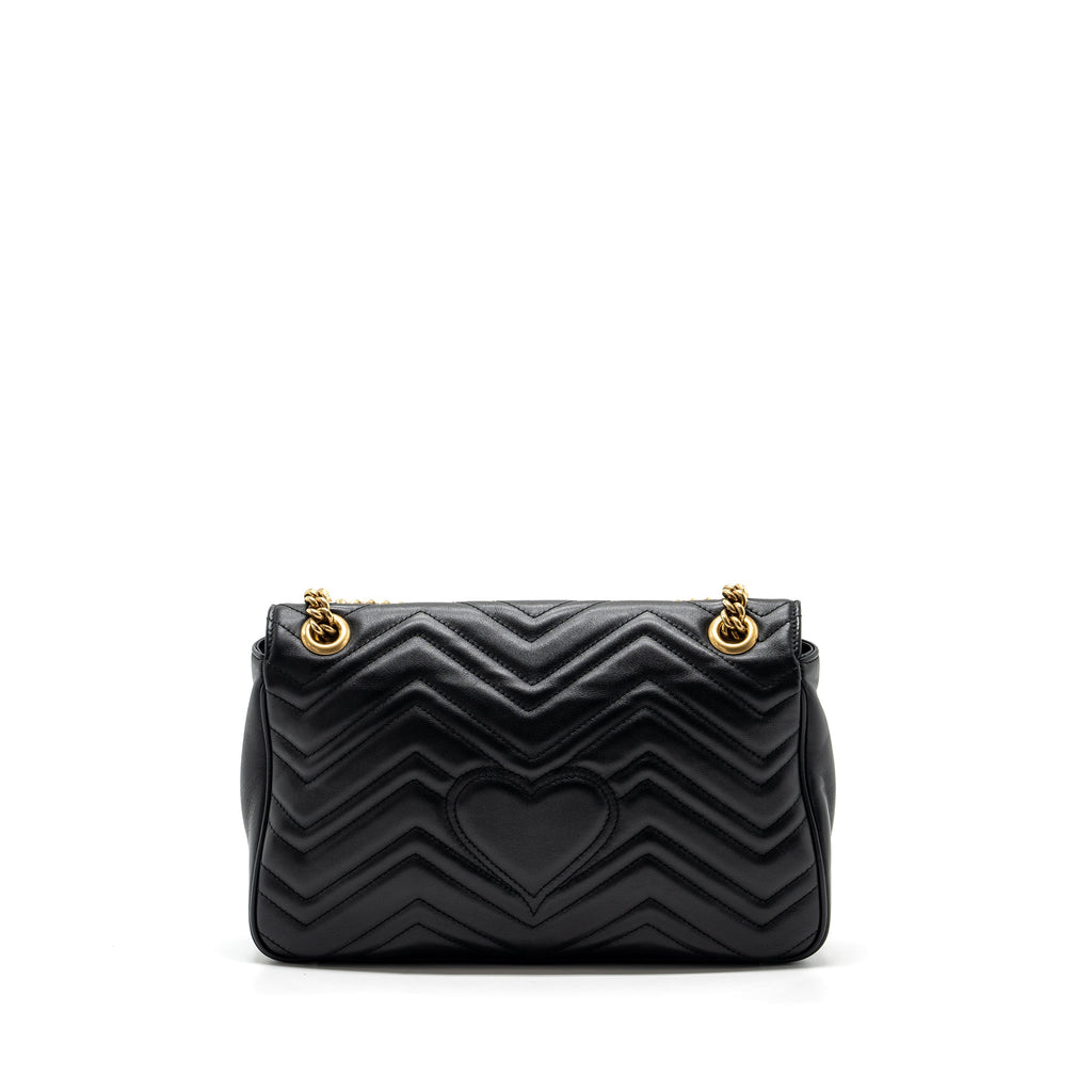 GUCCI MEDIUM GG MARMONT BAG CALFSKIN BLACK GHW