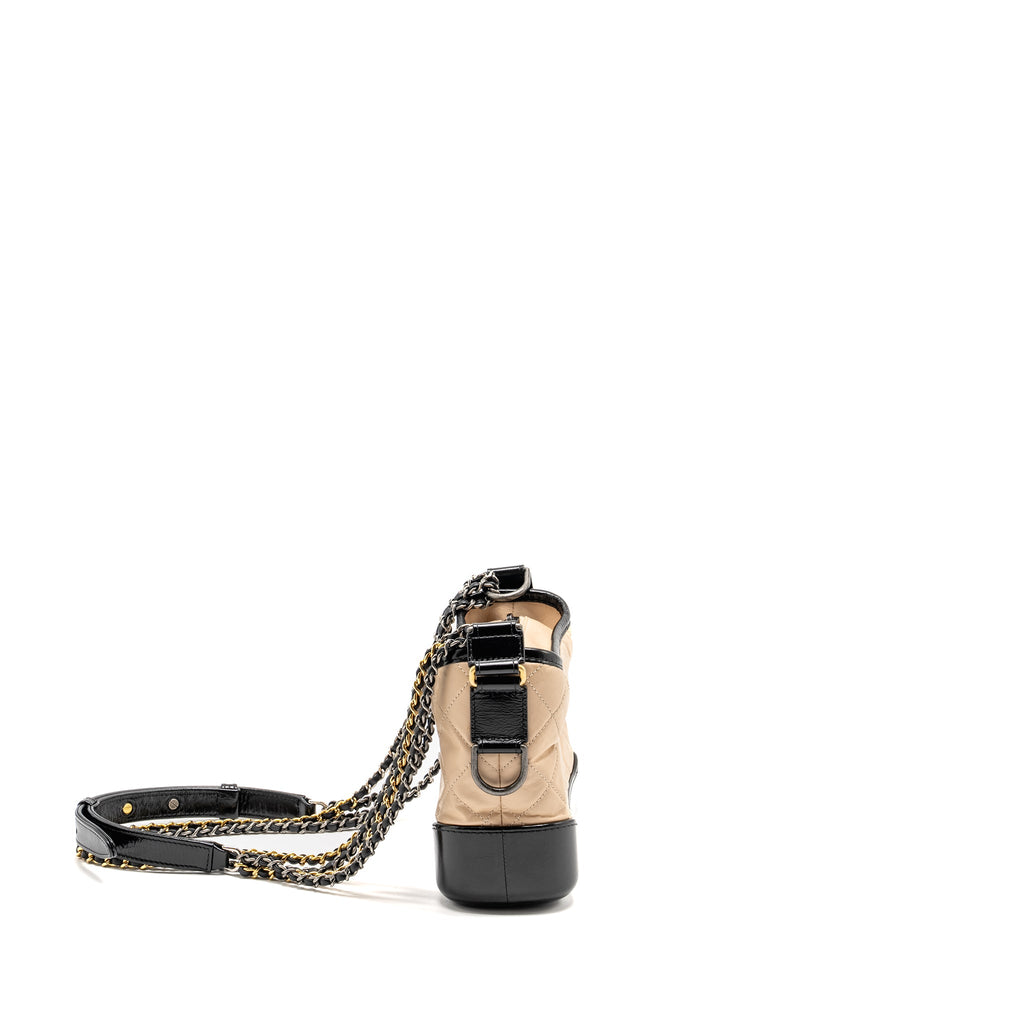 CHANEL SMALL GABRIELLE HOBO BAG CALFSKIN BEIGE MULTICOLOUR HARDWARE