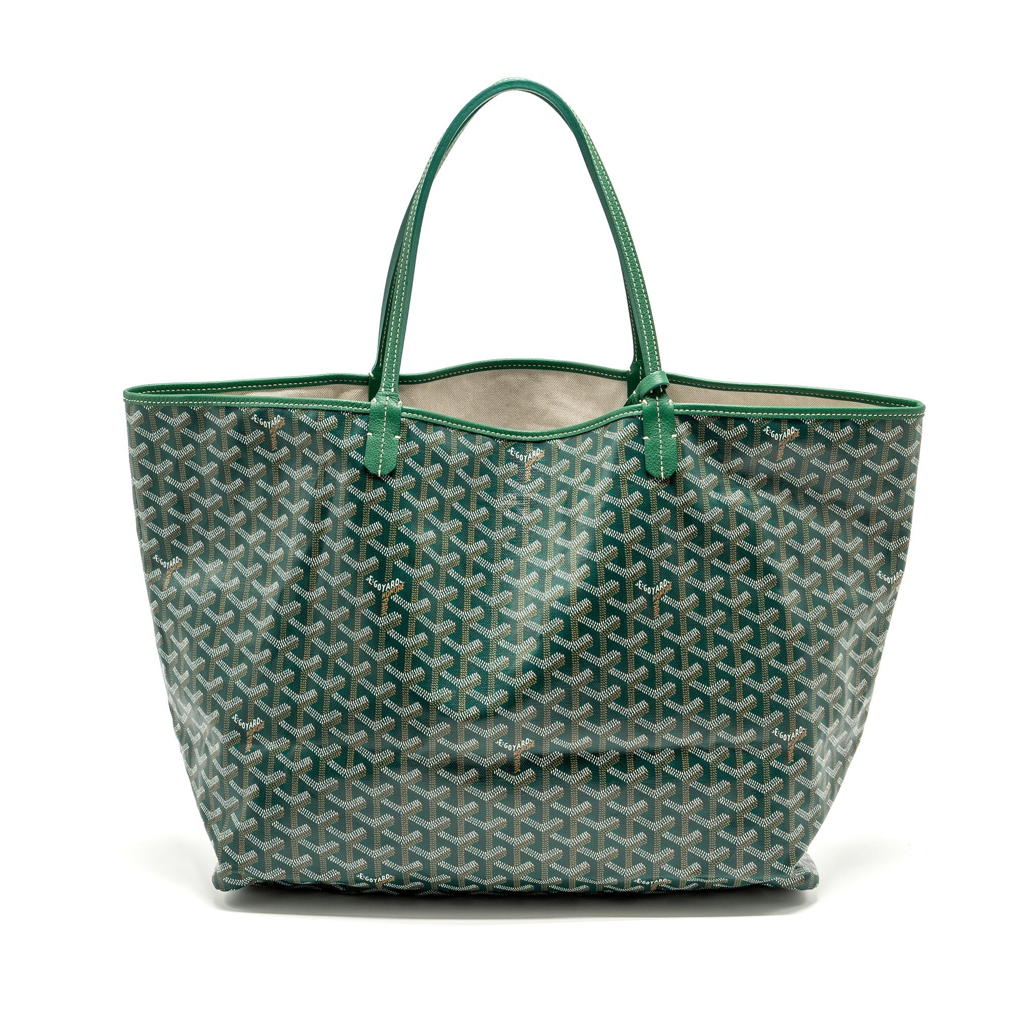 GOYARD SAINT LOUIS GM TOTE BAG CANVAS / CALFSKIN GREEN SHW