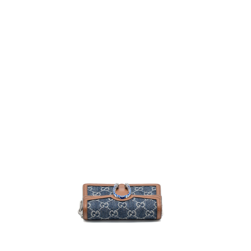 GUCCI SUPER MINI DIONYSUS GG SUPREME DENIM/CALFSKIN SHW