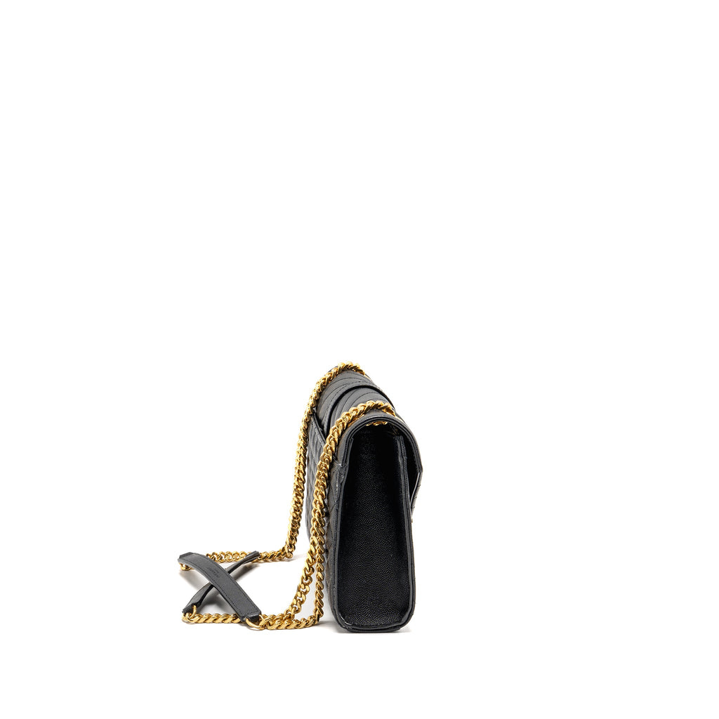 SAINT LAURENT/YSL MEDIUM ENVELOPE BAG CALFSKIN BLACK GHW