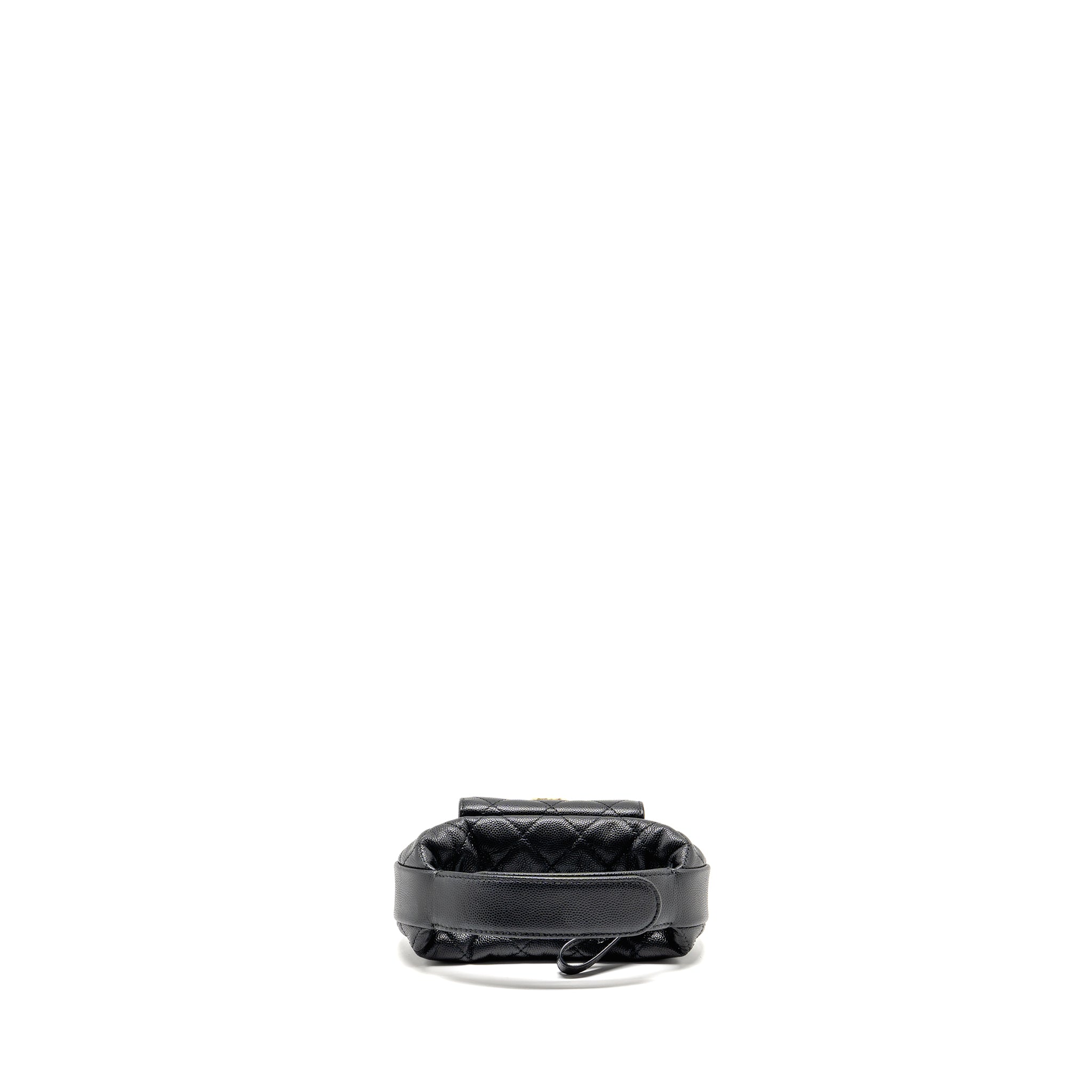 CHANEL 23B ROUND CLUTCH CAVIAR BLACK LGHW (MICROCHIP)