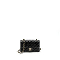 CHANEL CLASSIC MINI RECTANGULAR FLAP BAG LAMBSKIN BLACK LGHW (MICROCHIP)