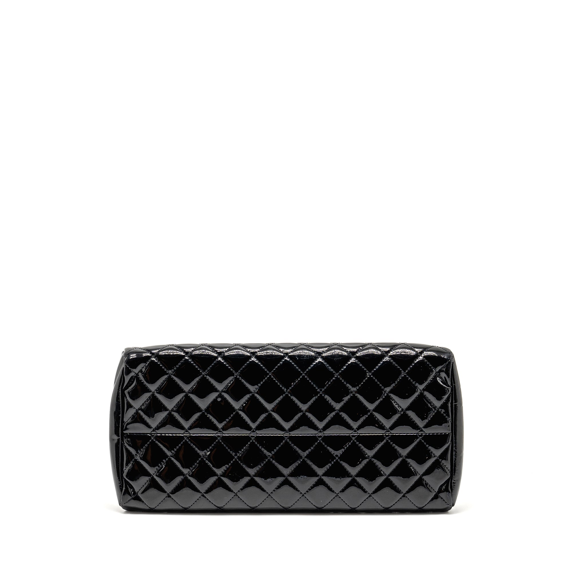 CHANEL JUST MADEMOISELLE BOWLING BAG PATENT BLACK SHW