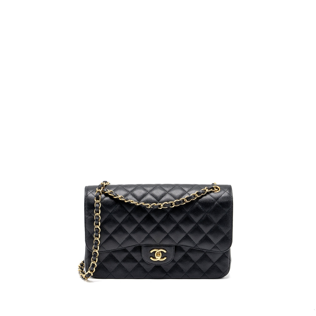 CHANEL JUMBO CLASSIC DOUBLE FLAP BAG CAVIAR BLACK GHW