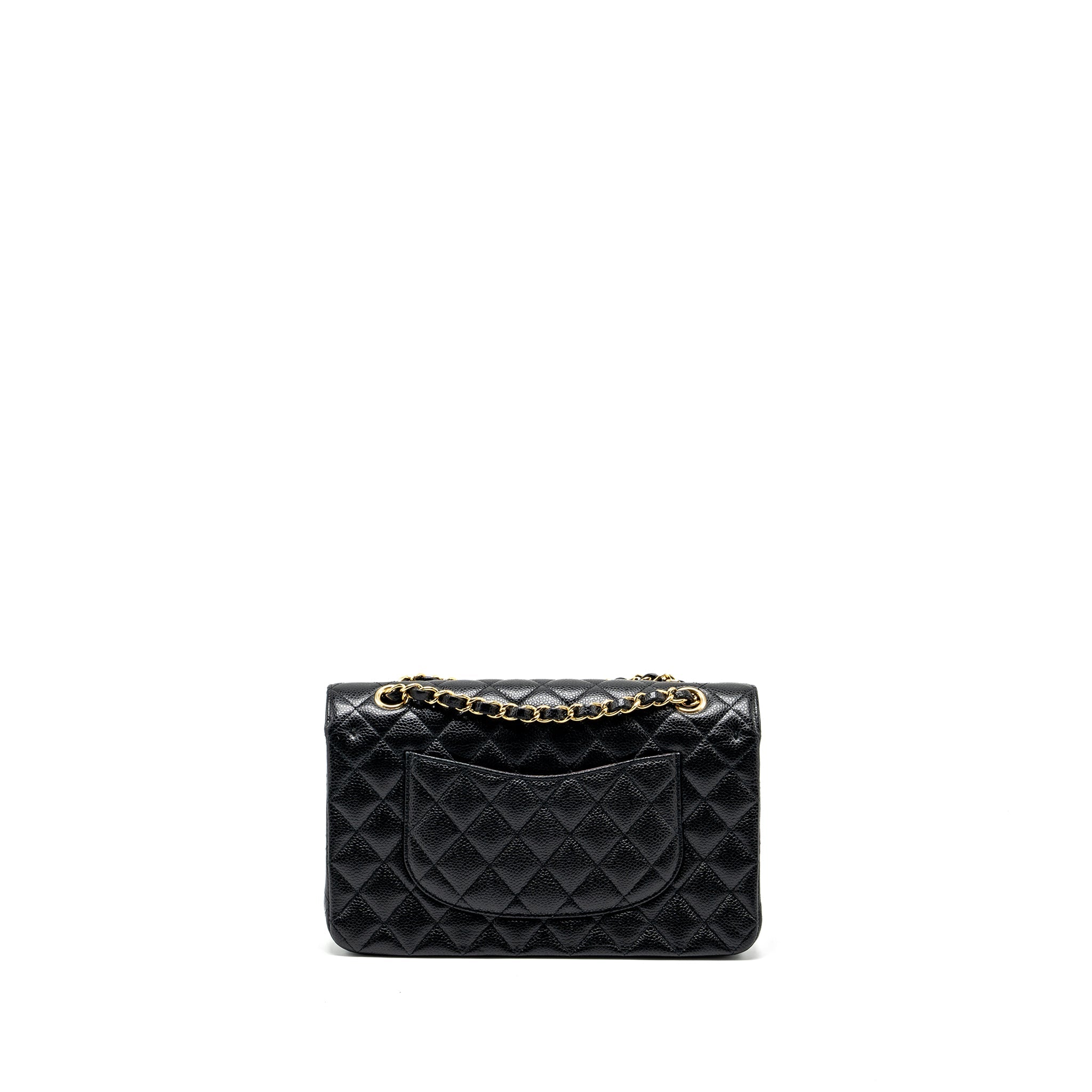 CHANEL MEDIUM CLASSIC DOUBLE FLAP BAG CAVIAR BLACK GHW