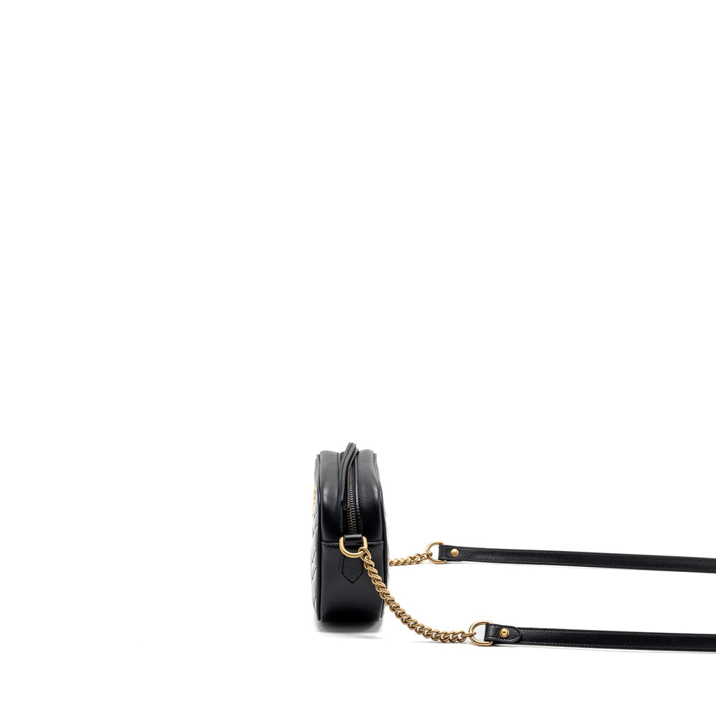 GUCCI GG MARMONT MATELASSE MINI BAG CALFSKIN BLACK GHW